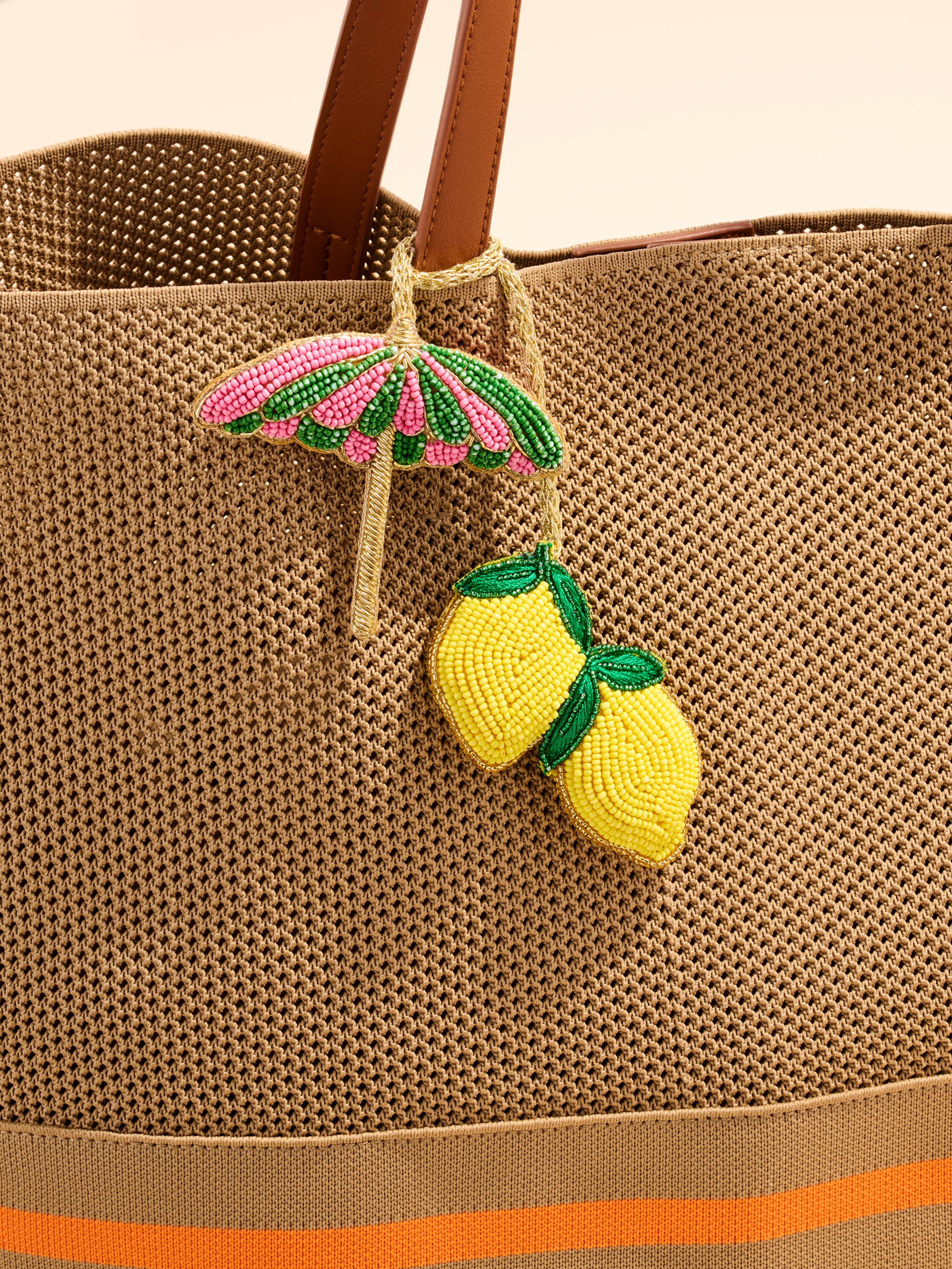 Shiraleah Lemon/Umbrella Beaded Bag Charm, Multi