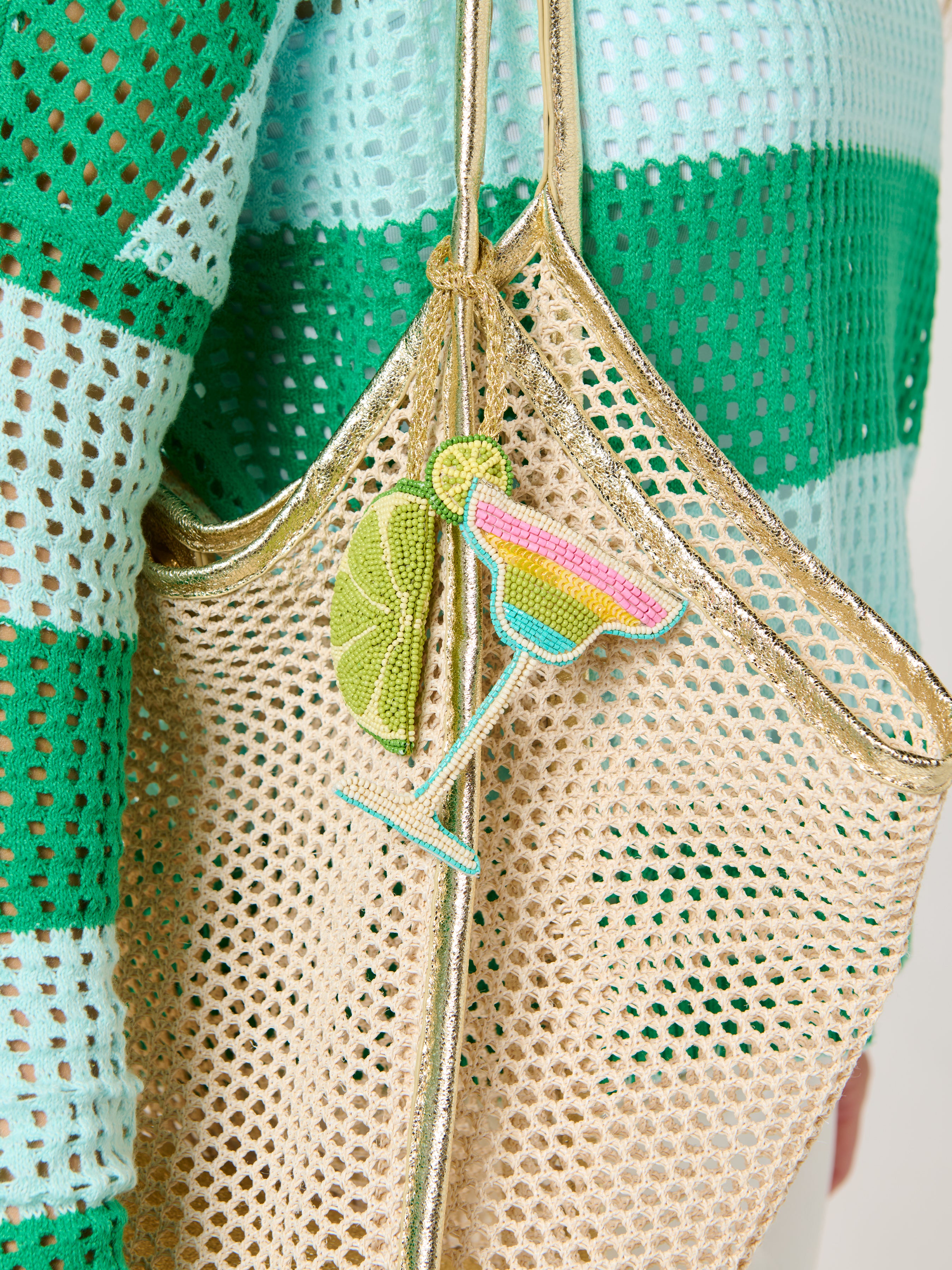 Shiraleah Lime/Margarita Beaded Bag Charm, Multi