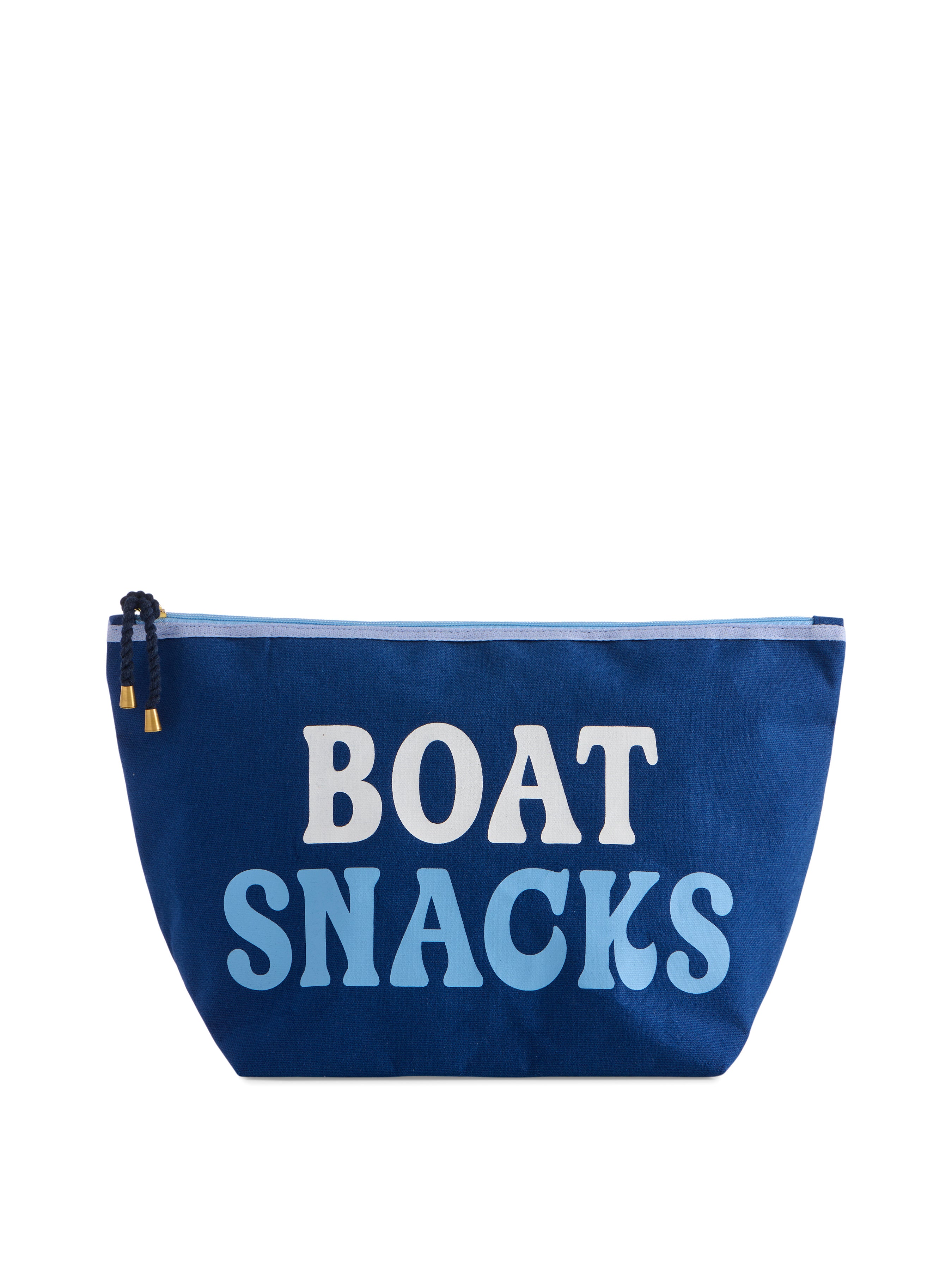 Shiraleah "Boat Snacks" Large Zip Pouch, Navy
