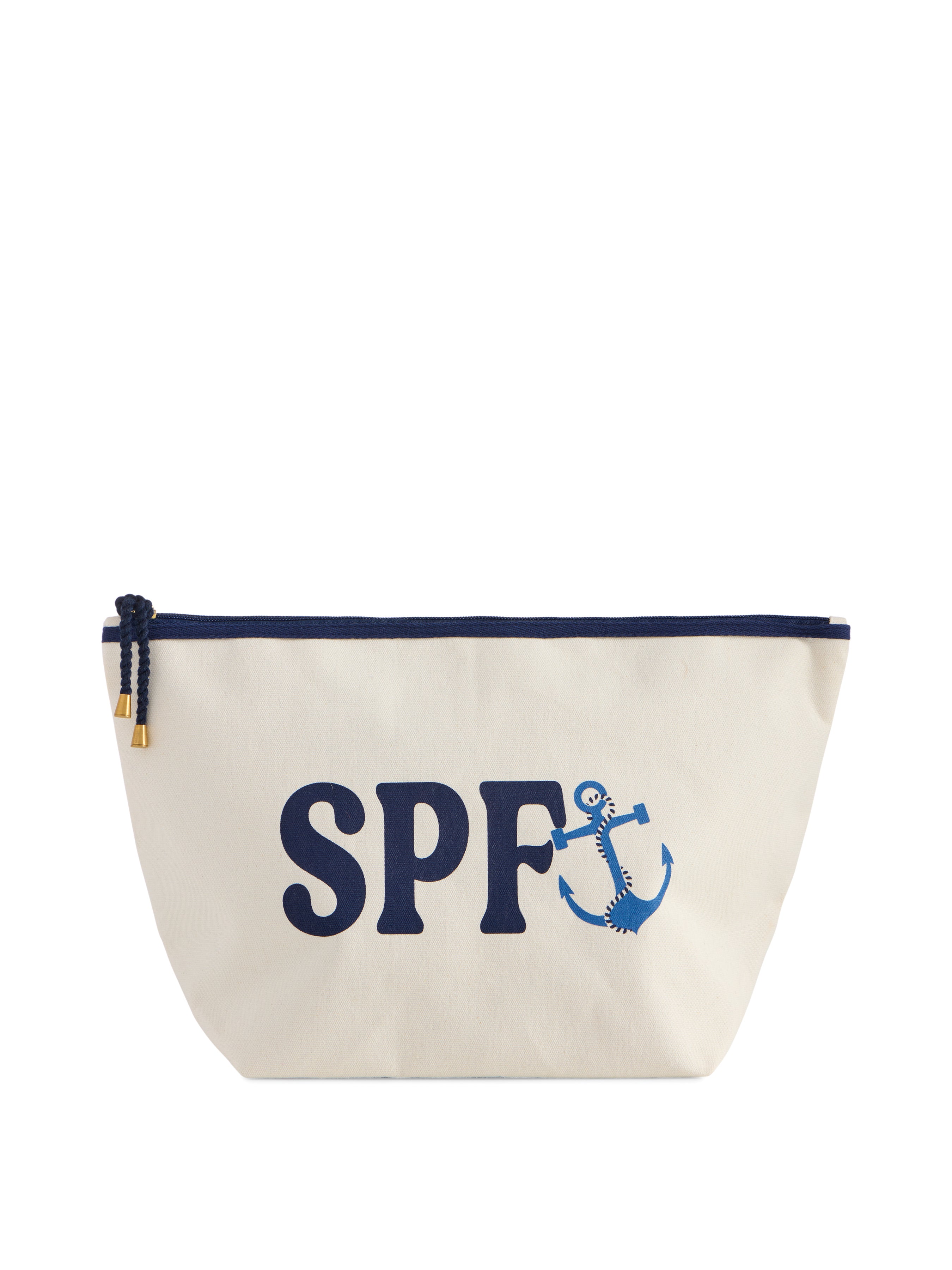Shiraleah "Spf" Large Zip Pouch, Ivory