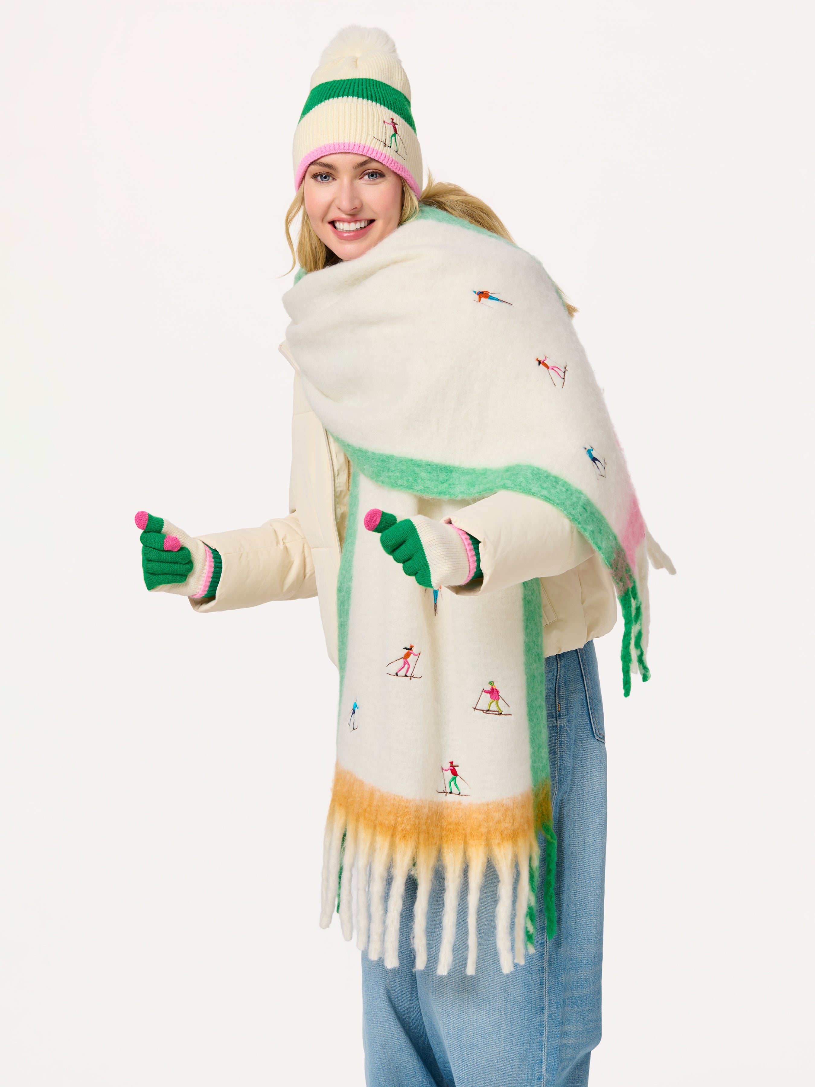 Shiraleah Alpine Touchscreen Gloves, Ivory