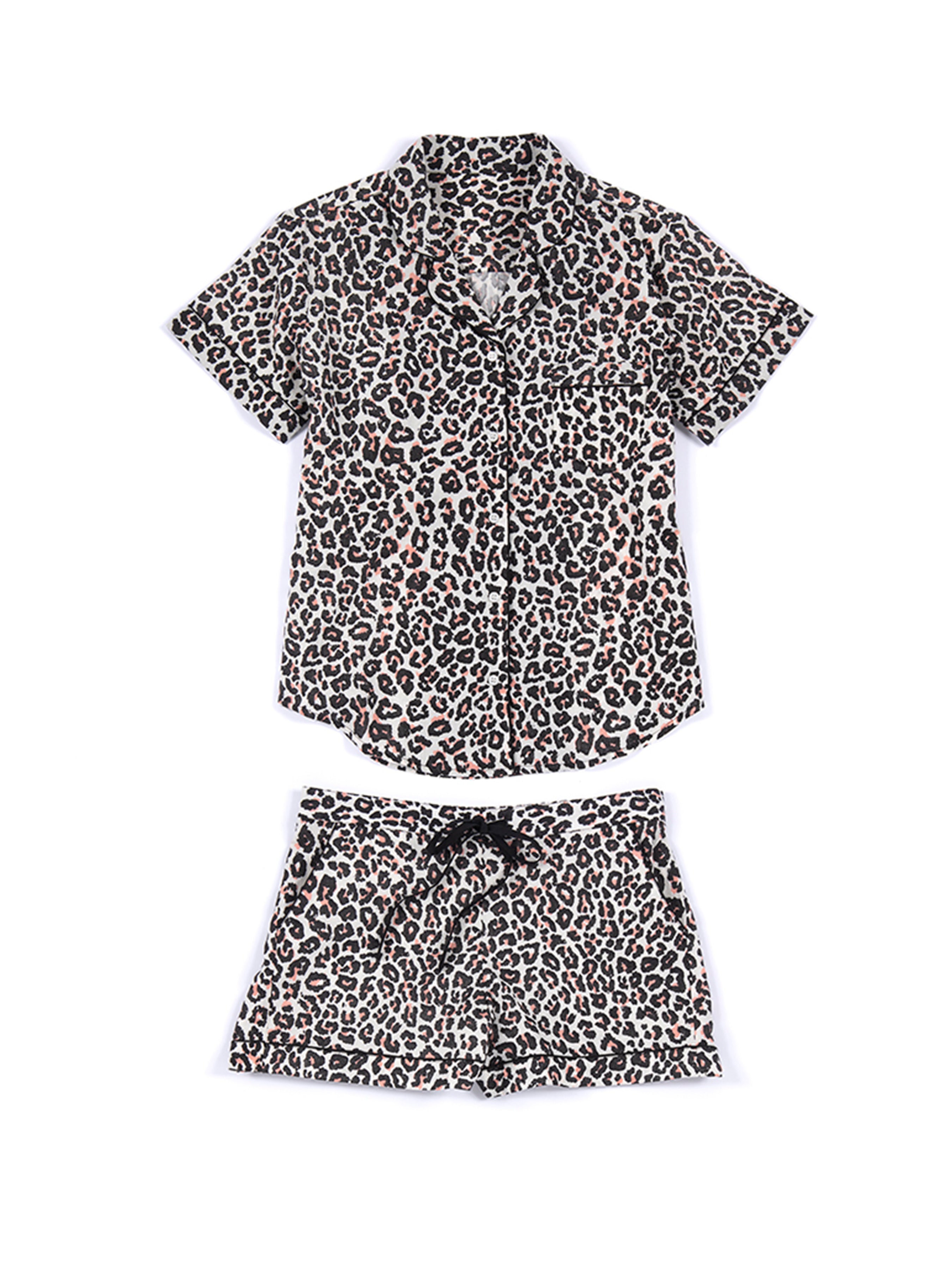 Shiraleah Jerry Animal Print Pj Set, Black