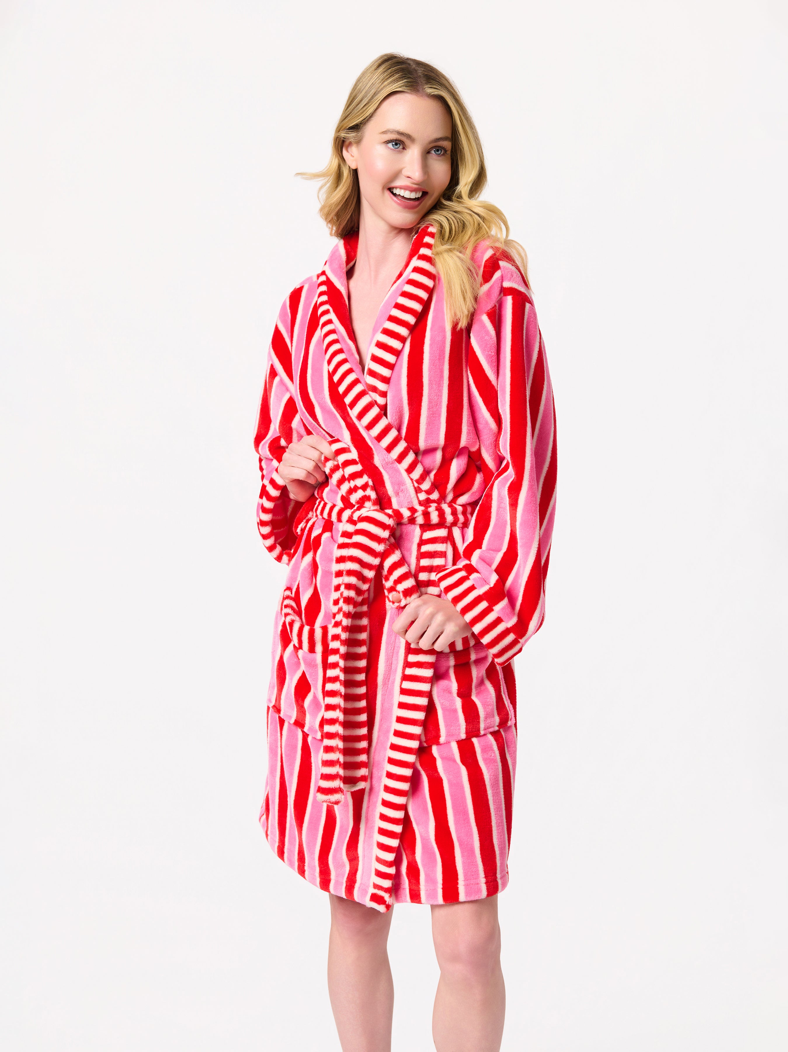 Shiraleah Holly Stripe Robe, Red RED / S/M