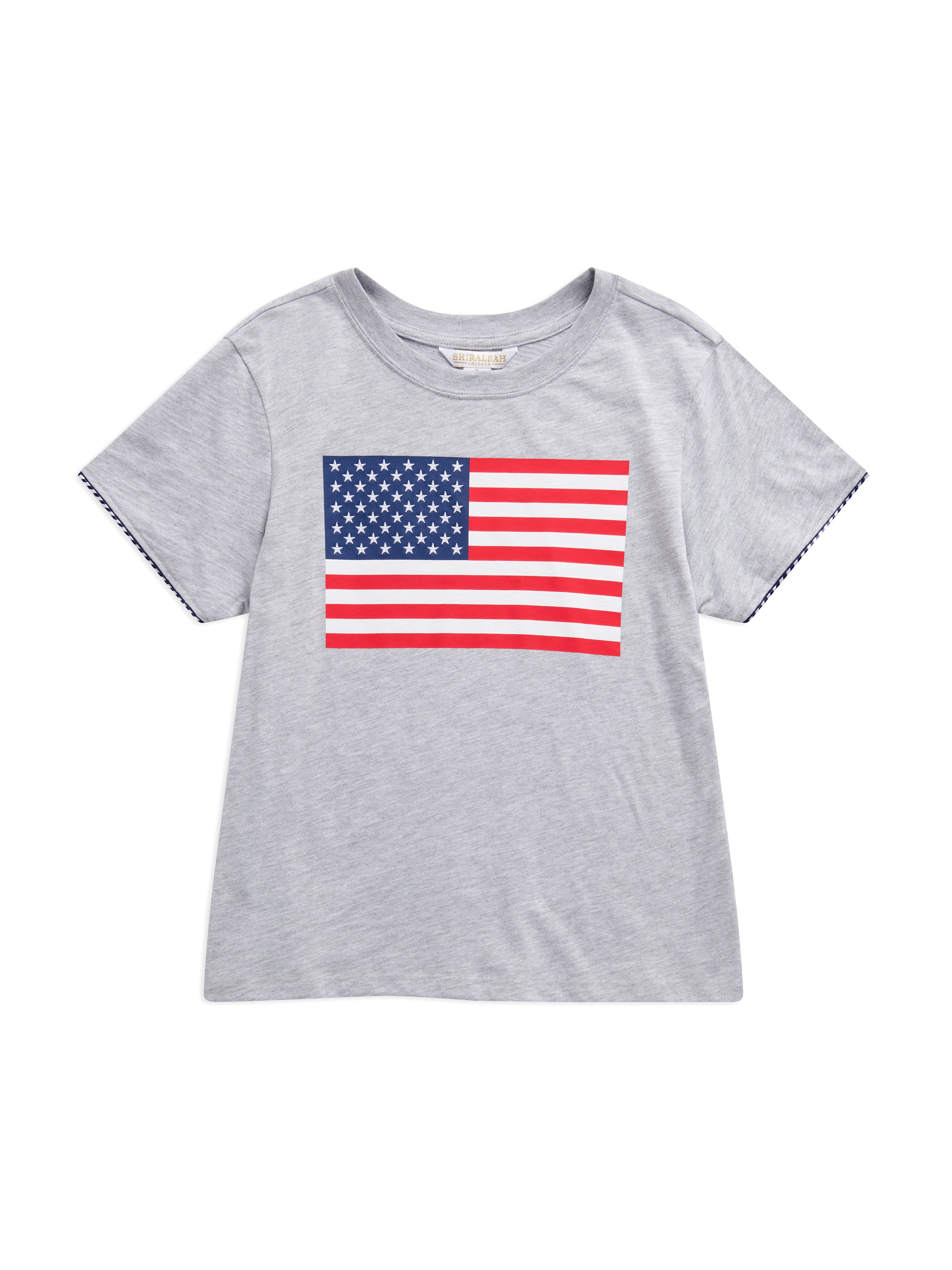 Shiraleah Assorted Set of 7 American Flag Relaxed Tees, Green set of 7