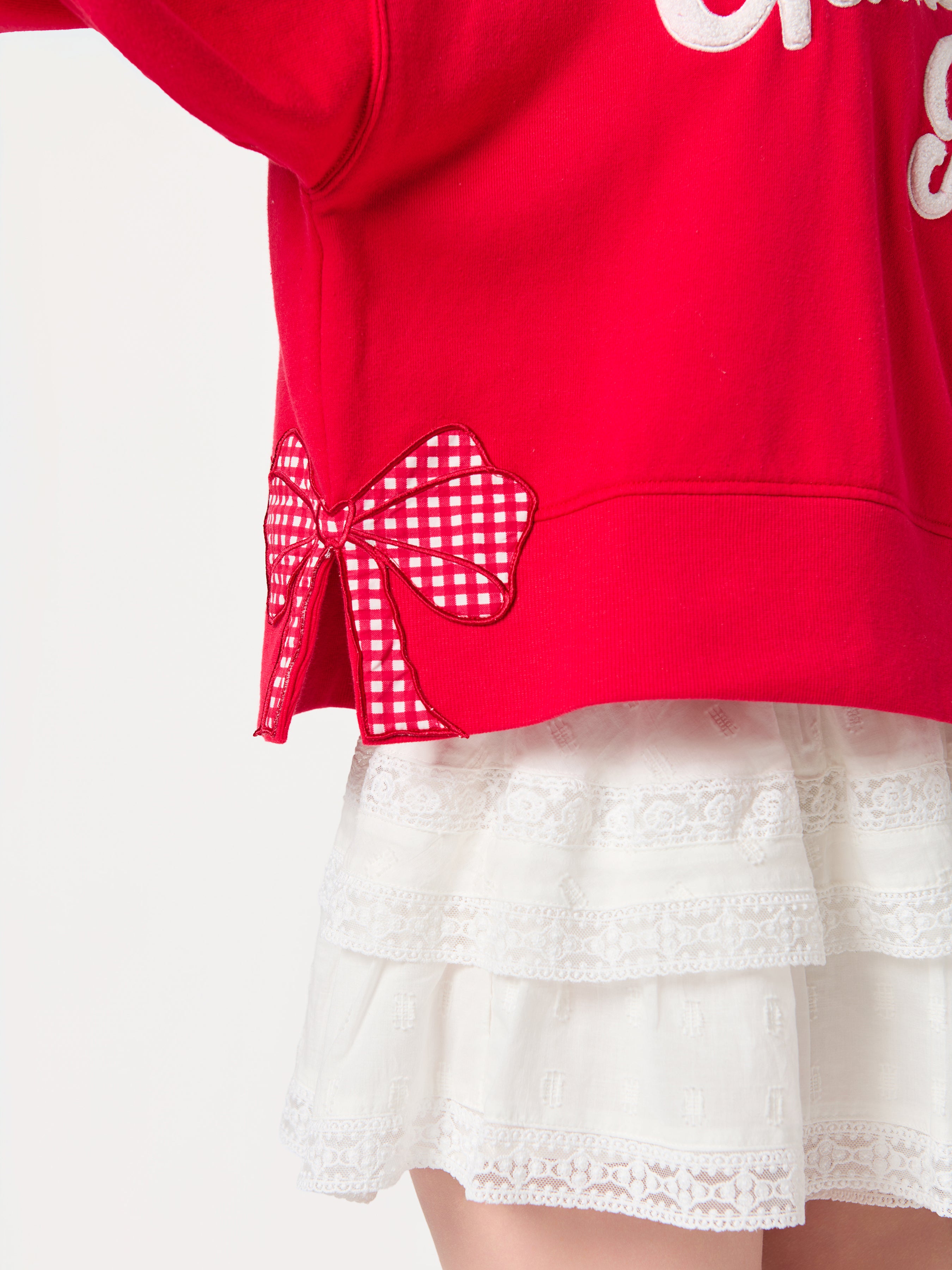 Shiraleah "Game Day" Relaxed Sweatshirt, Red RED / EXTRA SMALL