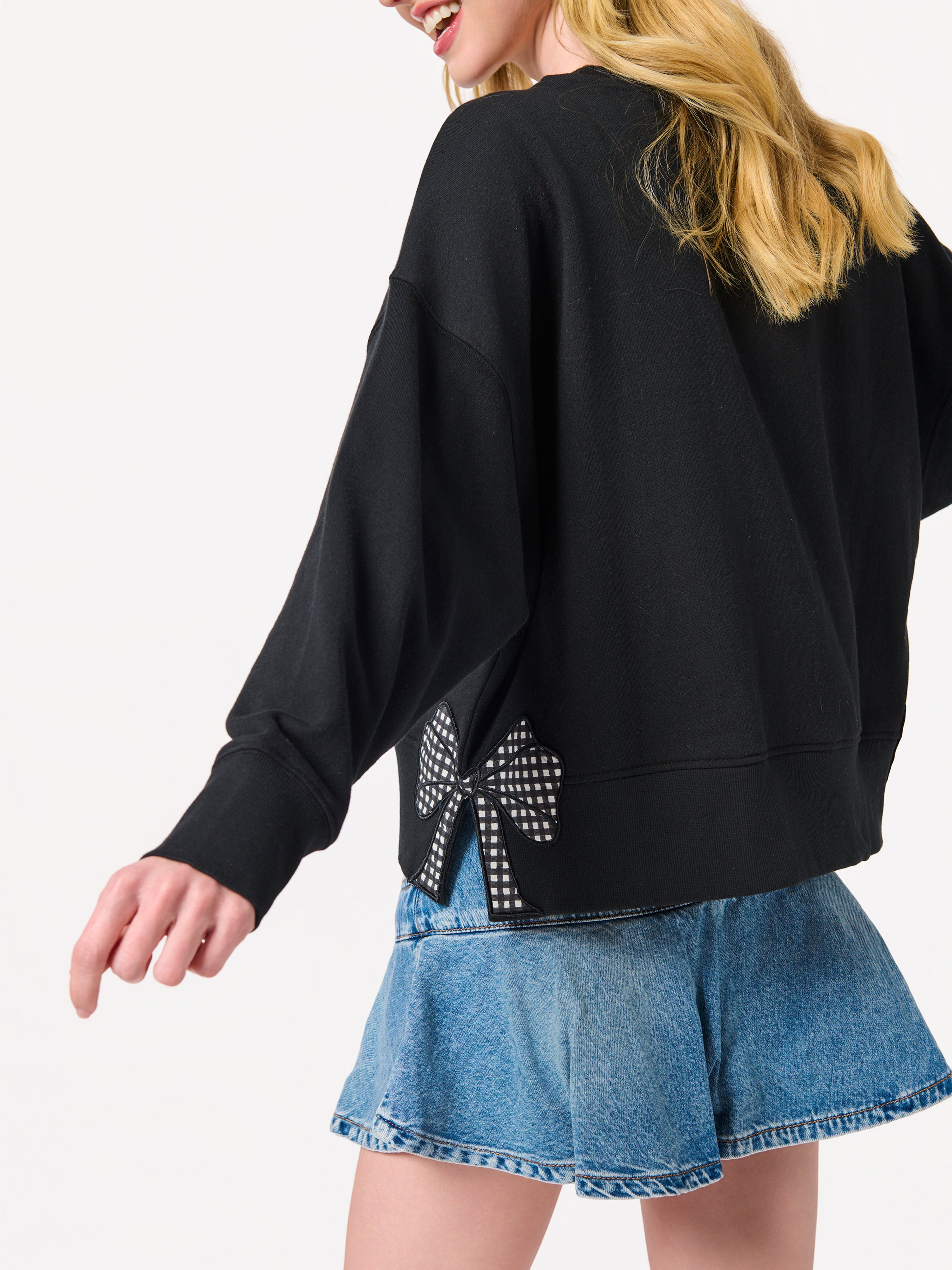 Shiraleah "Game Day" Relaxed Sweatshirt, Black BLACK / EXTRA SMALL