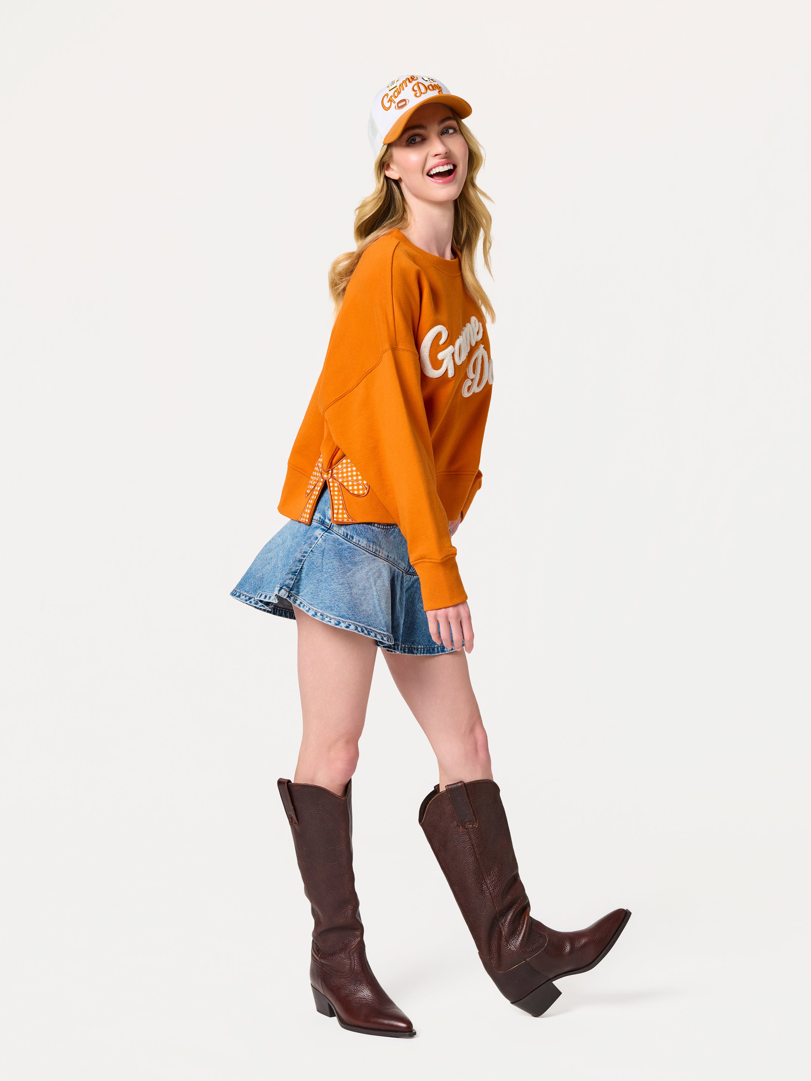 Shiraleah "Game Day" Relaxed Sweatshirt, Burnt Orange BURNT ORANGE / EXTRA SMALL