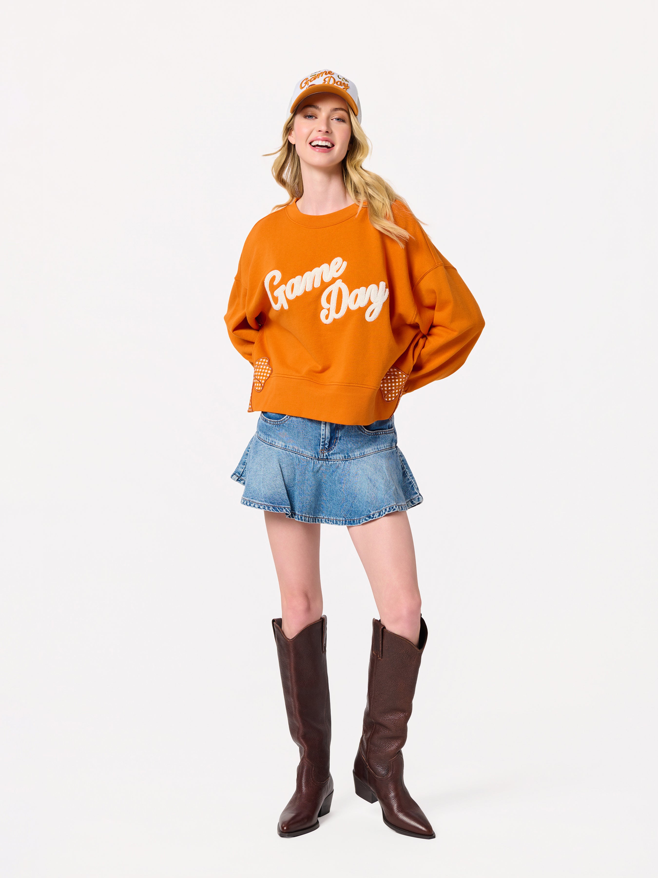 Shiraleah "Game Day" Relaxed Sweatshirt, Burnt Orange BURNT ORANGE / EXTRA SMALL