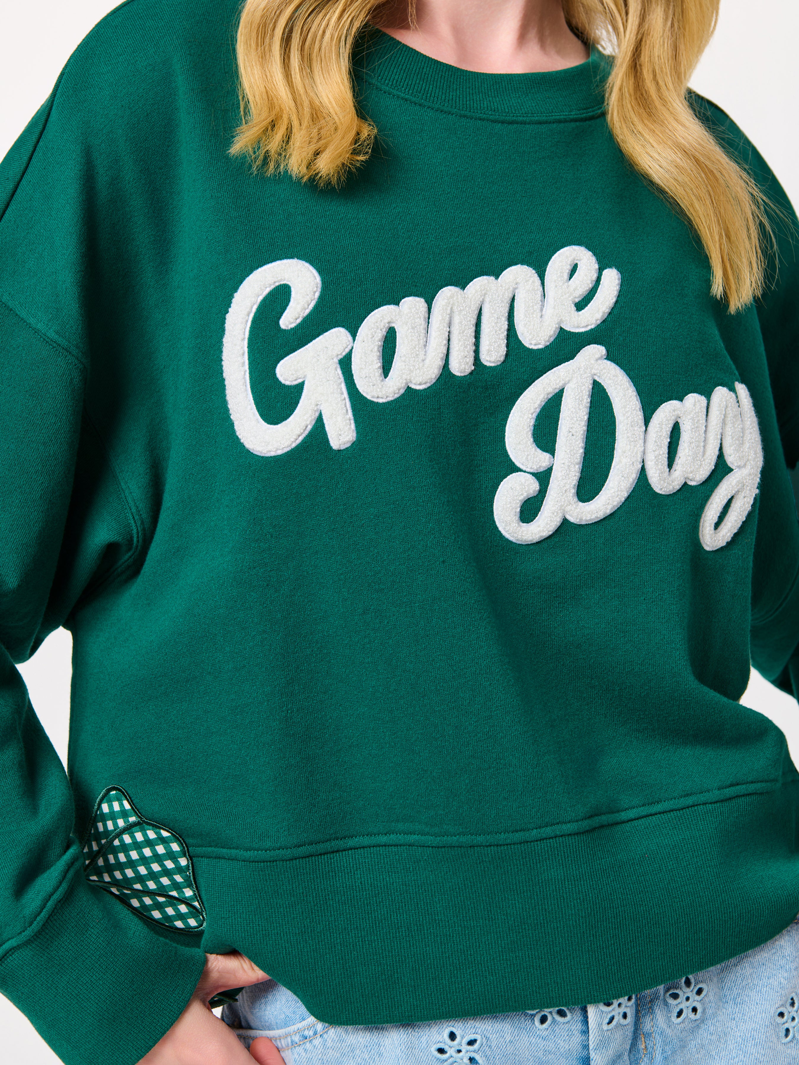 Shiraleah "Game Day" Relaxed Sweatshirt, Green GREEN / EXTRA SMALL