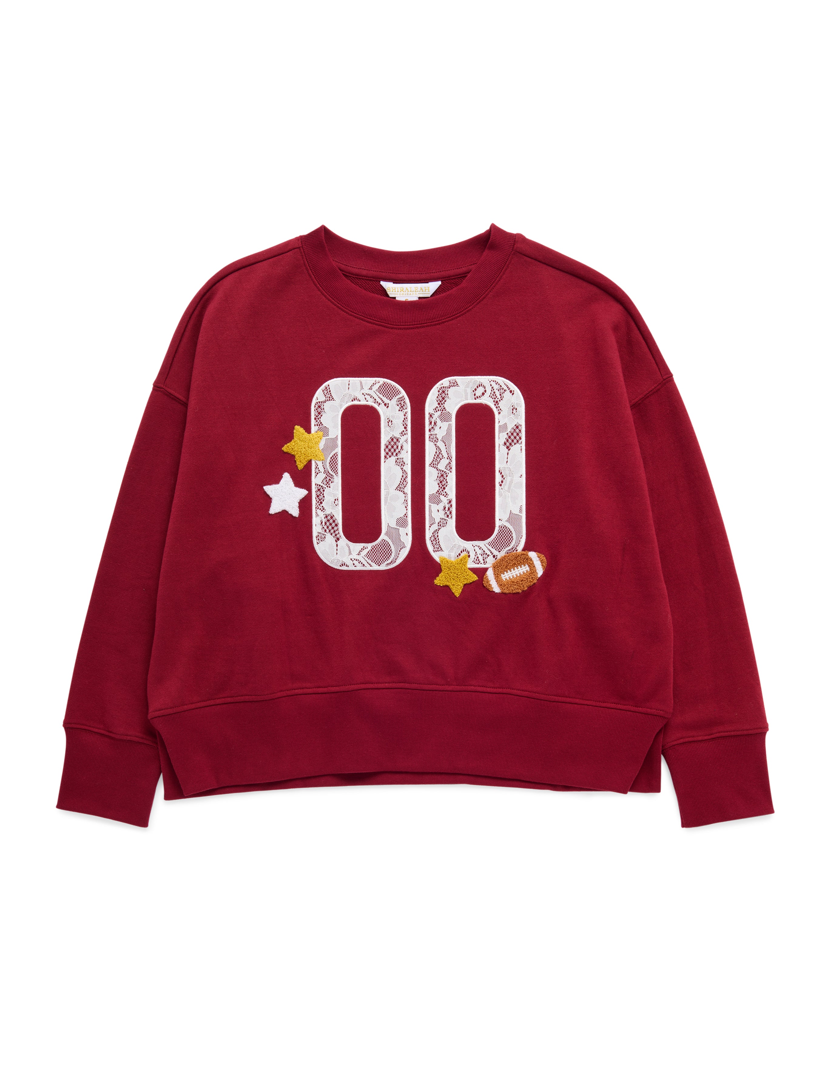 Shiraleah "00" Varsity Relaxed Sweatshirt, Maroon MAROON / EXTRA SMALL