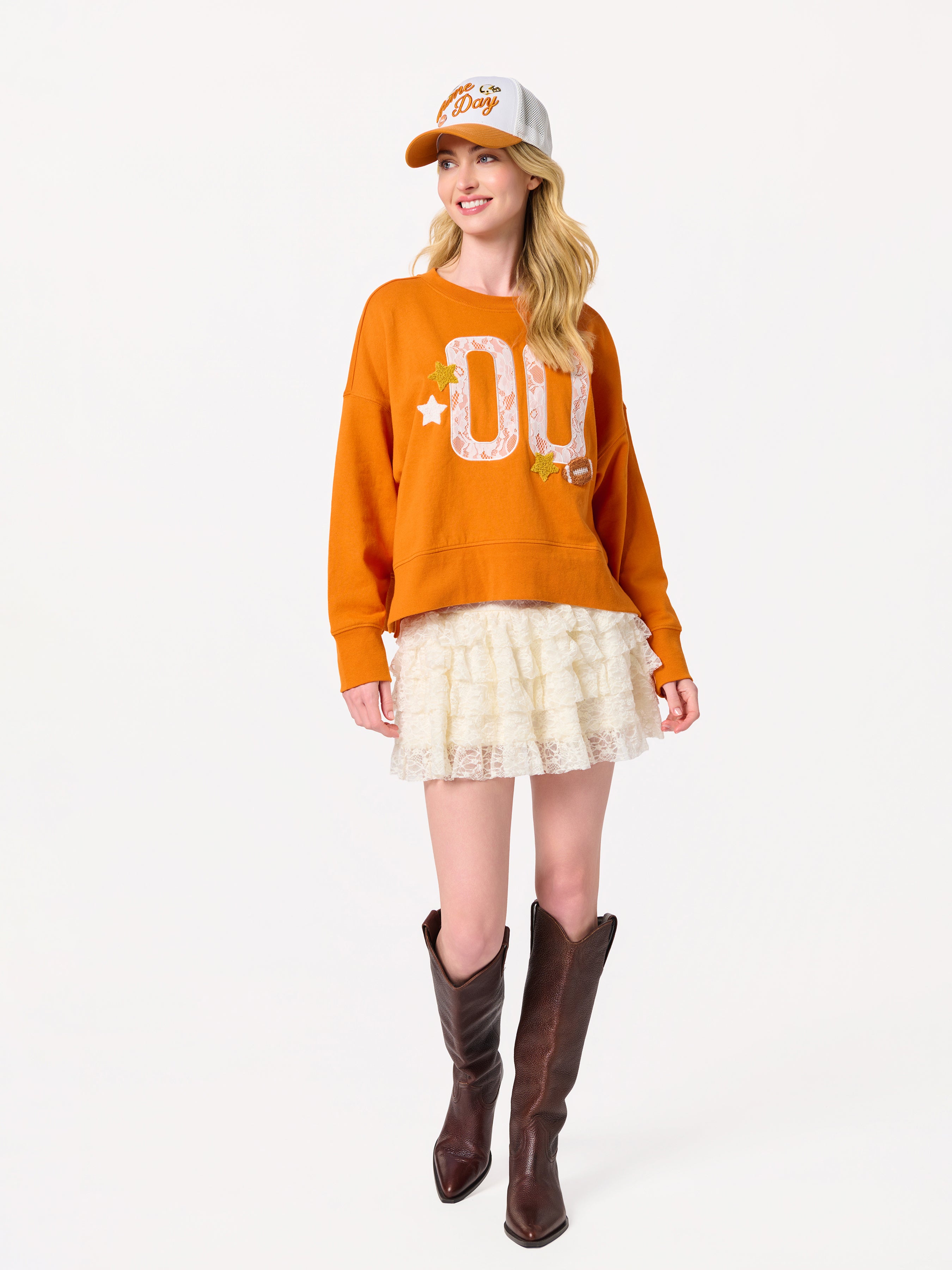 Shiraleah "00" Varsity Relaxed Sweatshirt, Burnt Orange BURNT ORANGE / EXTRA SMALL