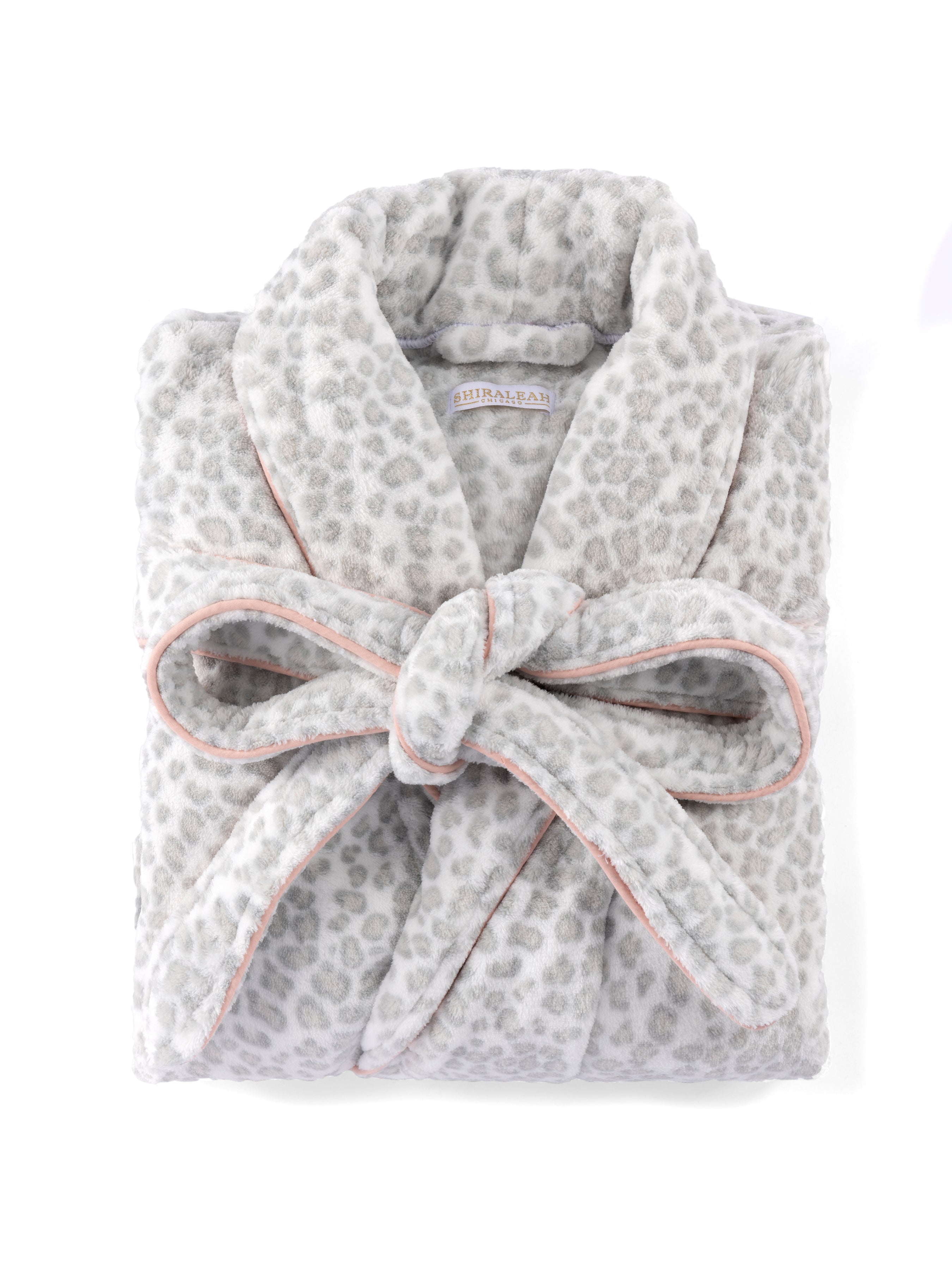 Shiraleah Lelo Leopard Print Robe, Grey