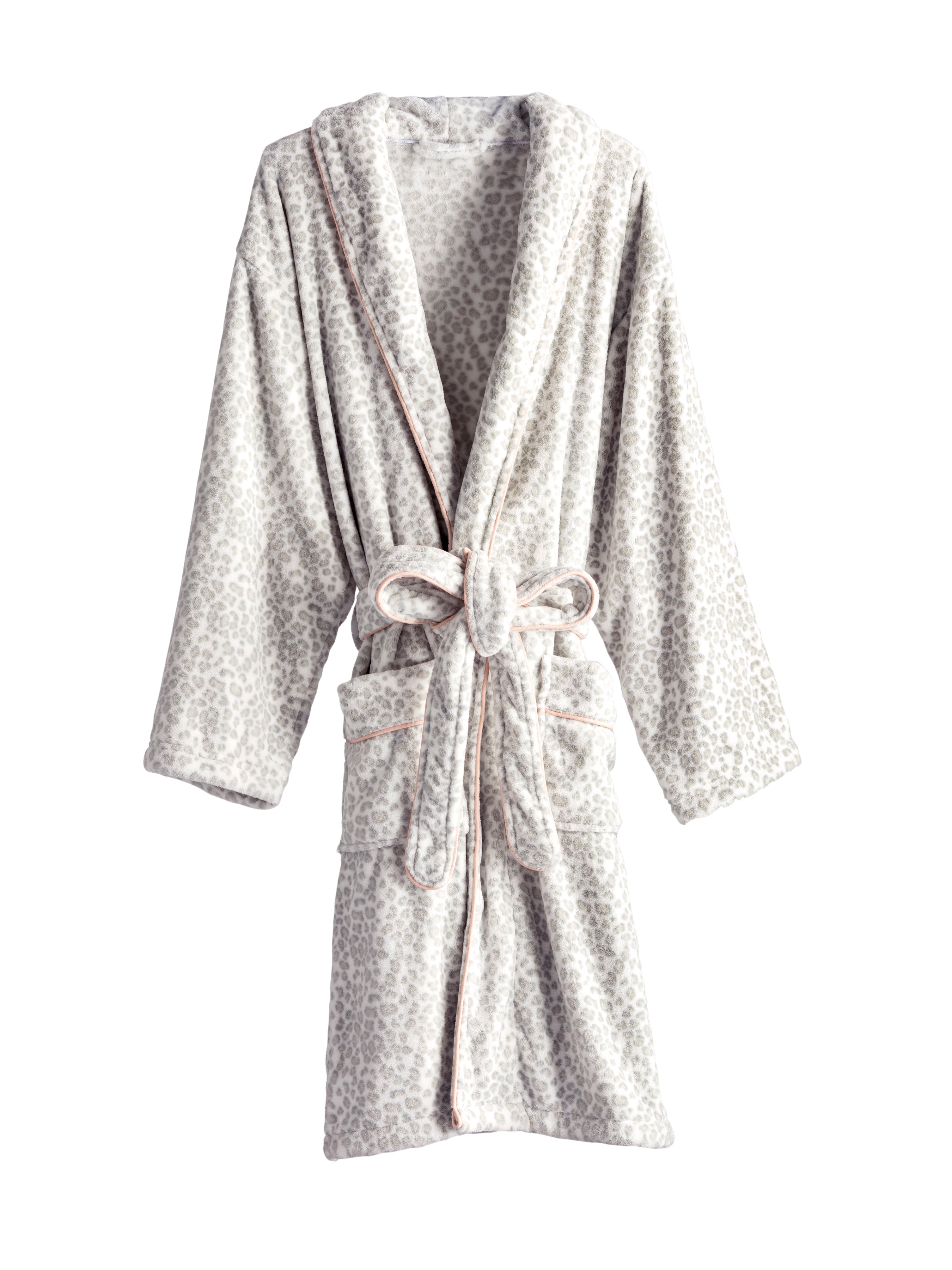 Shiraleah Lelo Leopard Print Robe, Grey