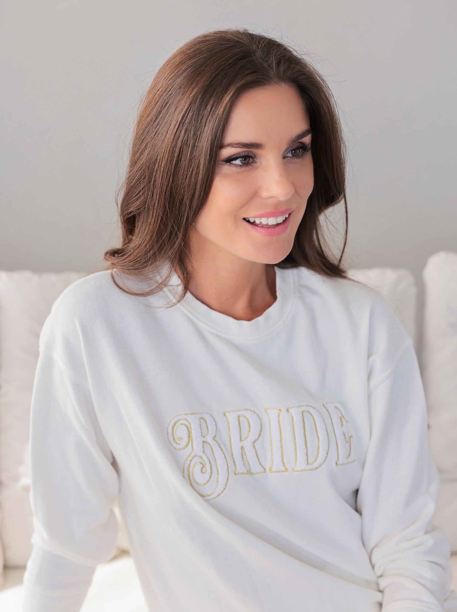 Shiraleah Assorted Set of 6 "Bride" Sweatshirts, Ivory