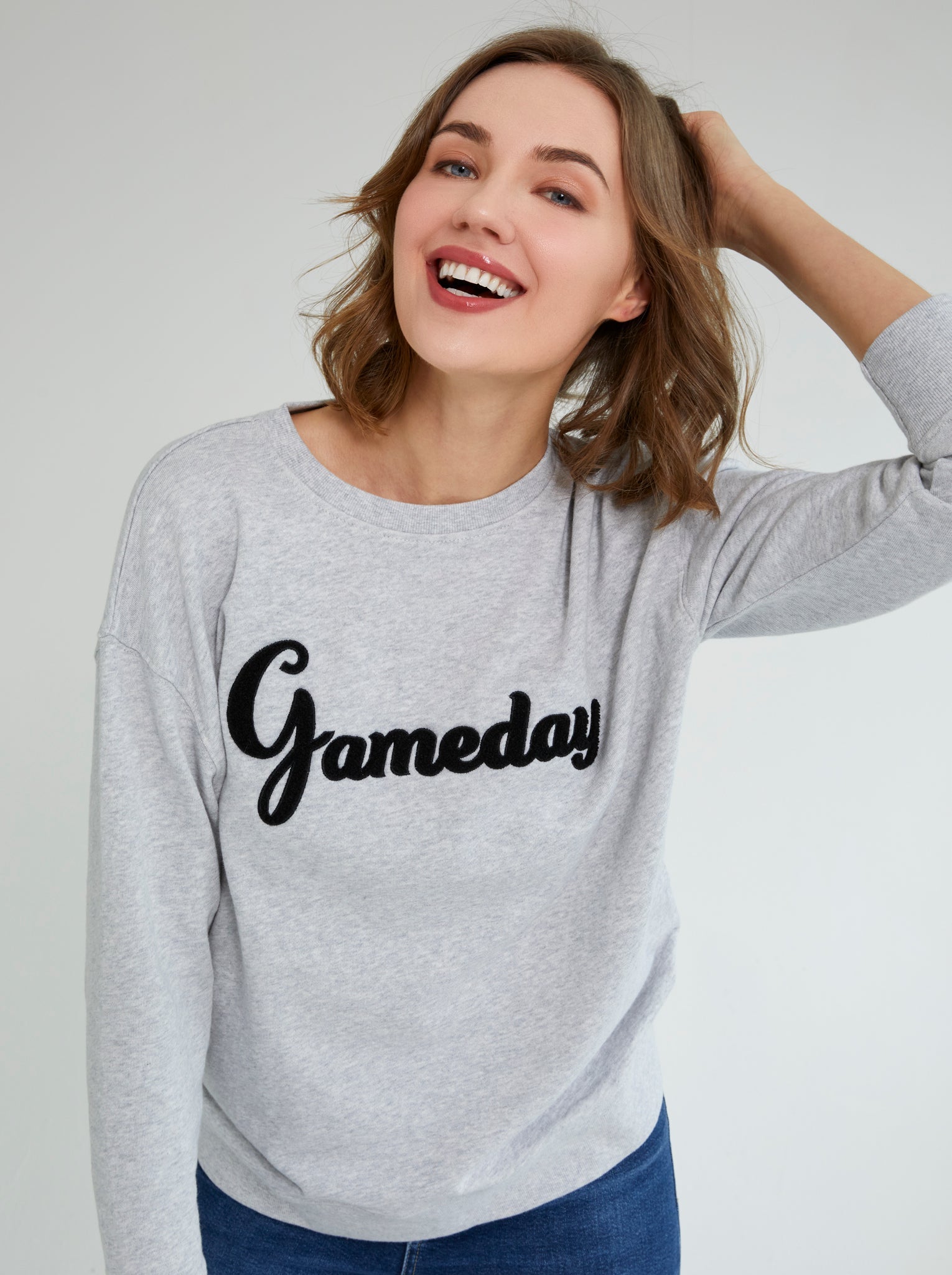 Assorted Set Of 6 "Gameday" Sweatshirts, Grey