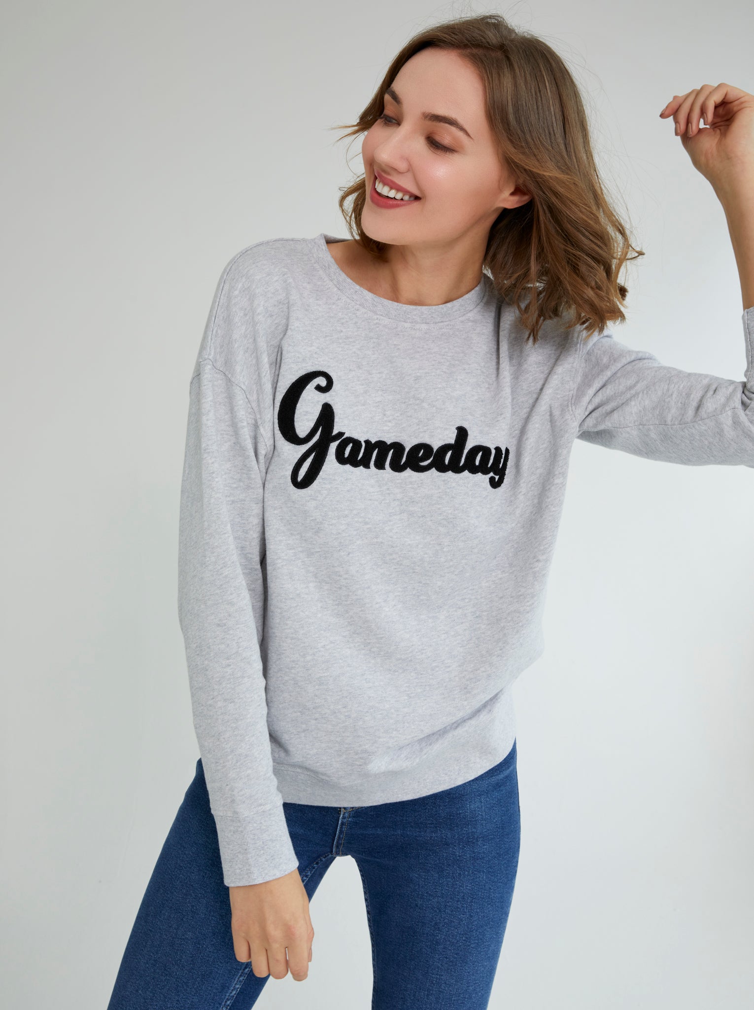 Assorted Set Of 6 "Gameday" Sweatshirts, Grey