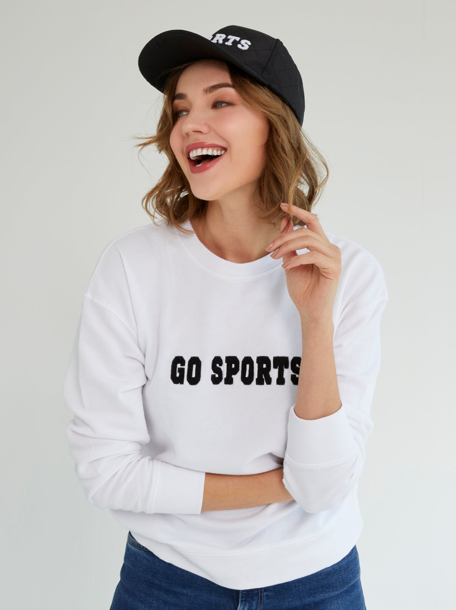 Assorted Set Of 6 "Go Sports!" Sweatshirts, White