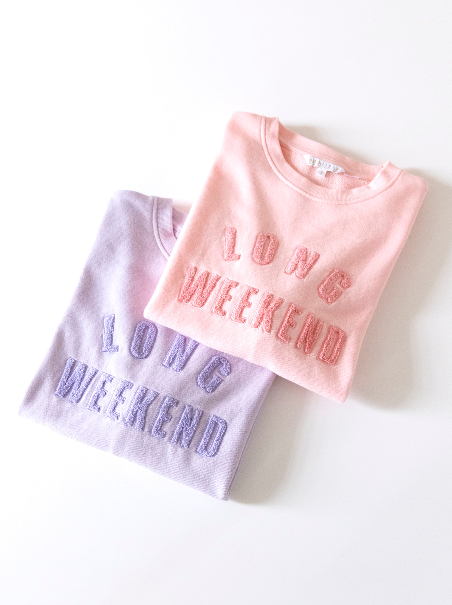 Assorted Set Of 6 "Long Weekend" Sweatshirts, Rose