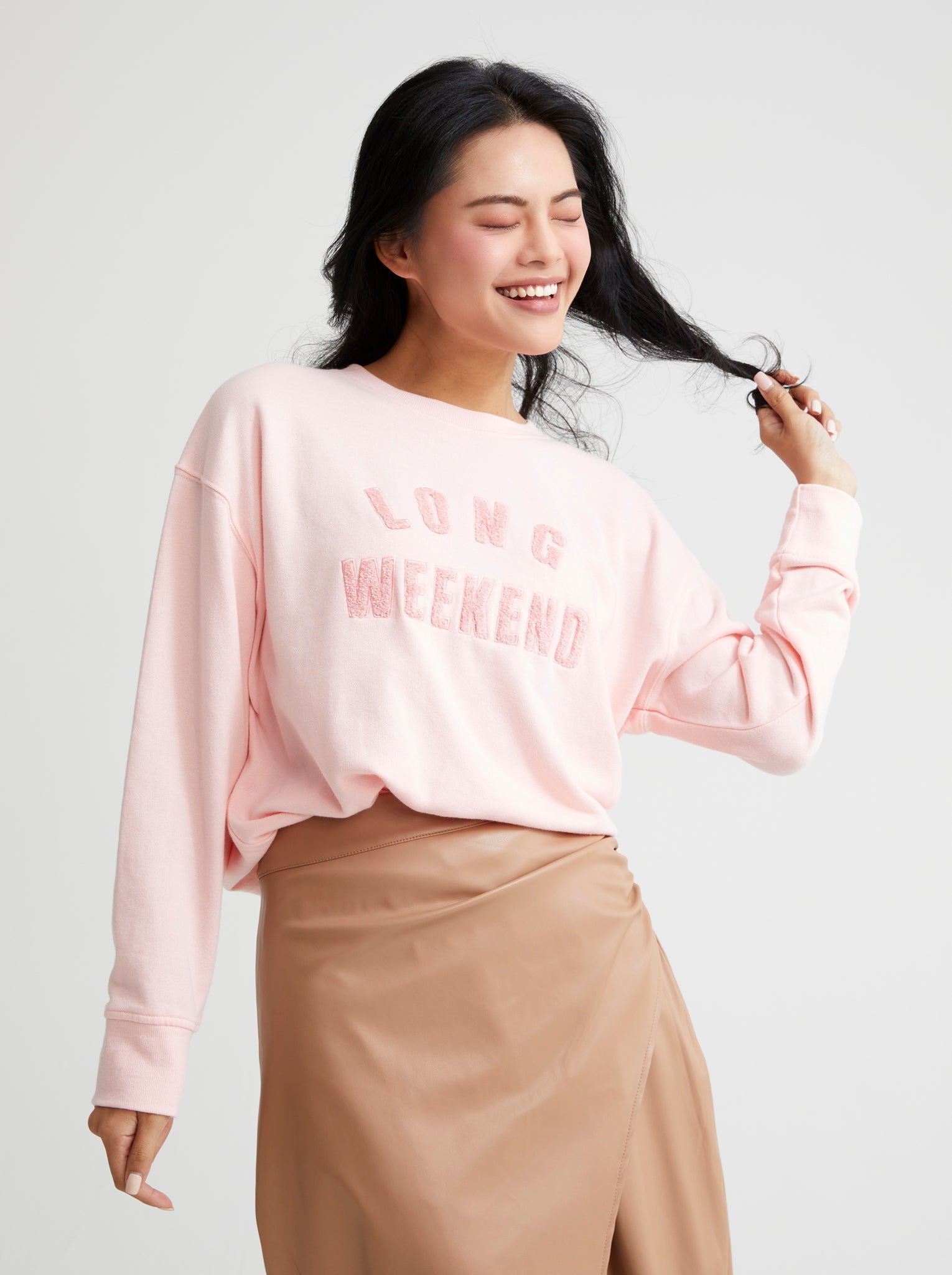 Assorted Set Of 6 "Long Weekend" Sweatshirts, Rose