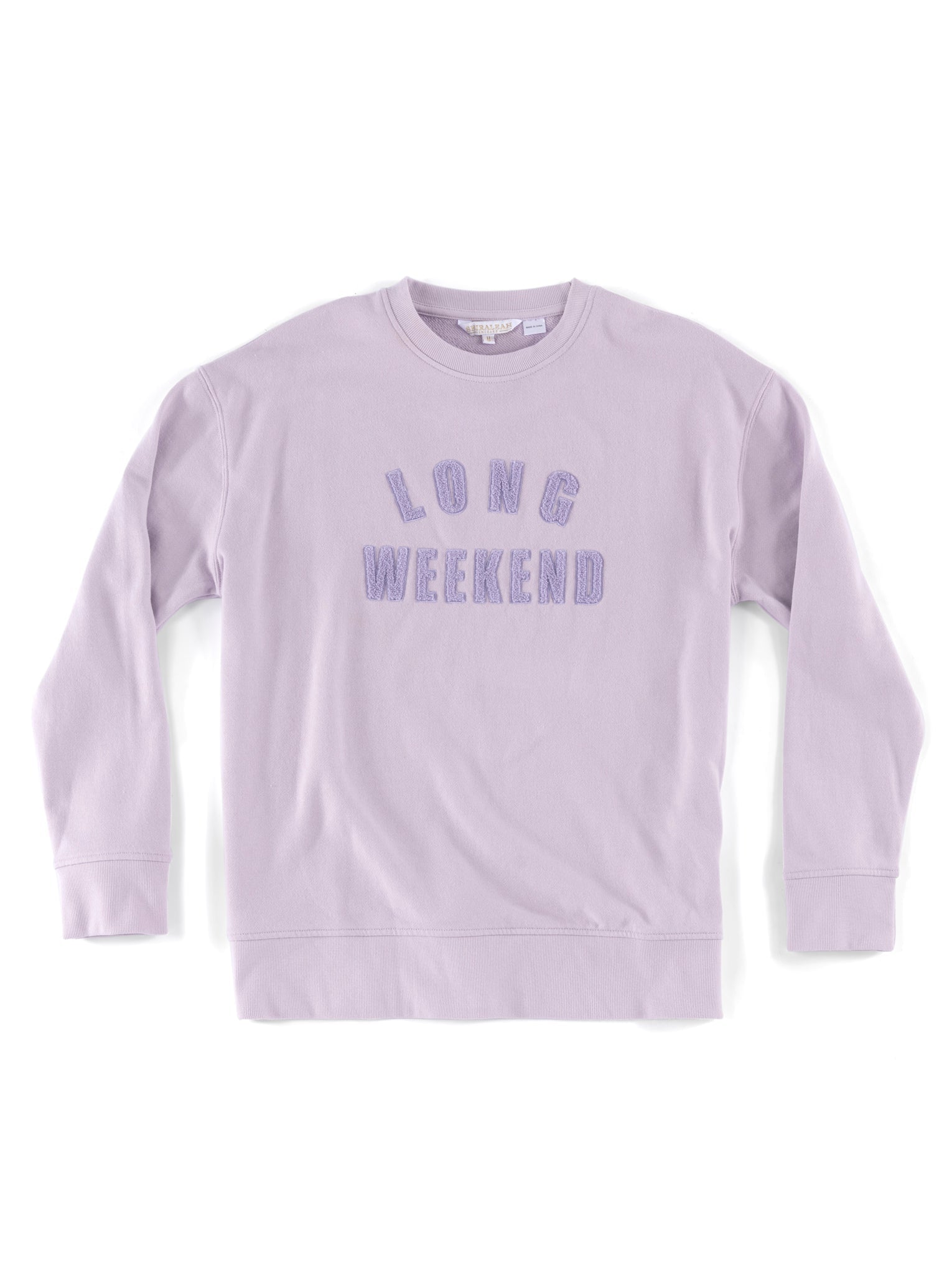 Assorted Set Of 6 "Long Weekend" Sweatshirts, Lilac