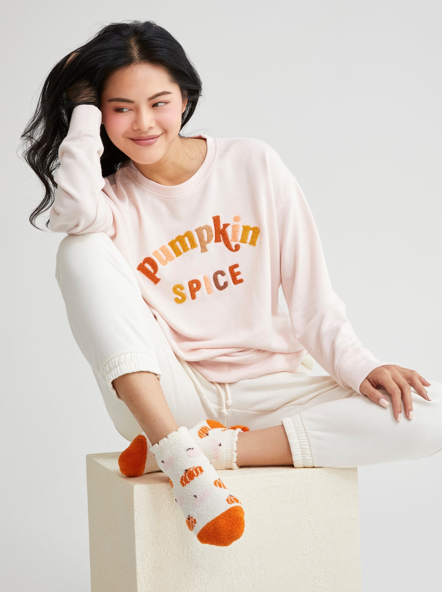 Shiraleah "Pumpkin Spice" Sweatshirt, Blush