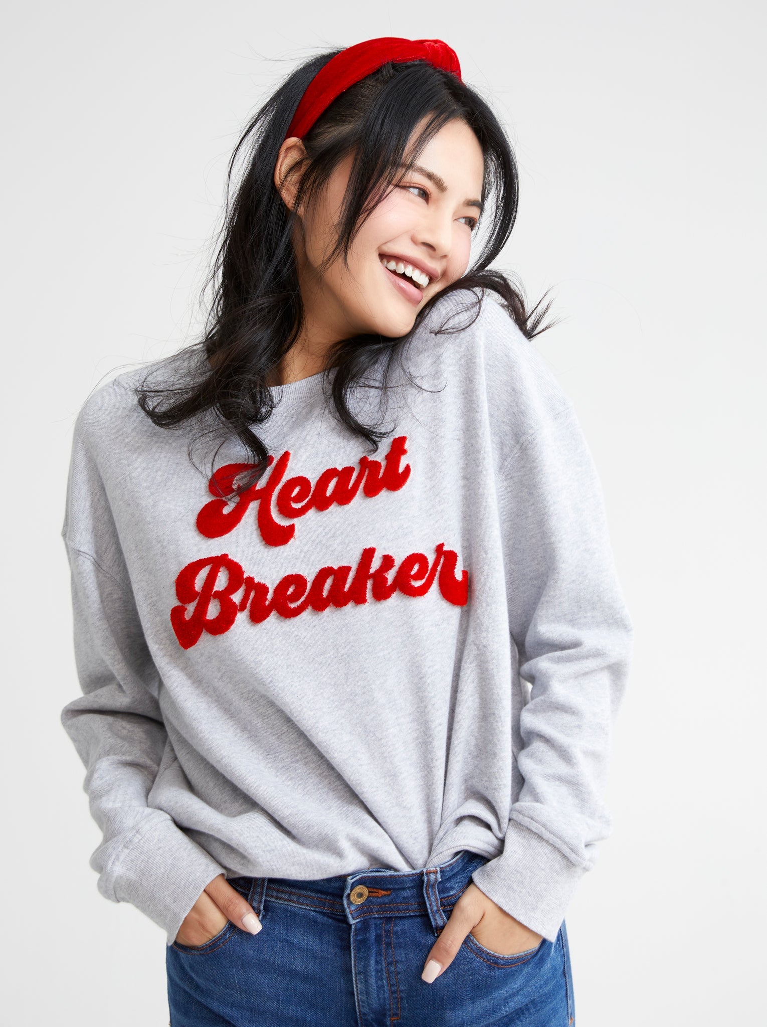Assorted Set Of 6 "Heart Breaker" Sweatshirts, Grey