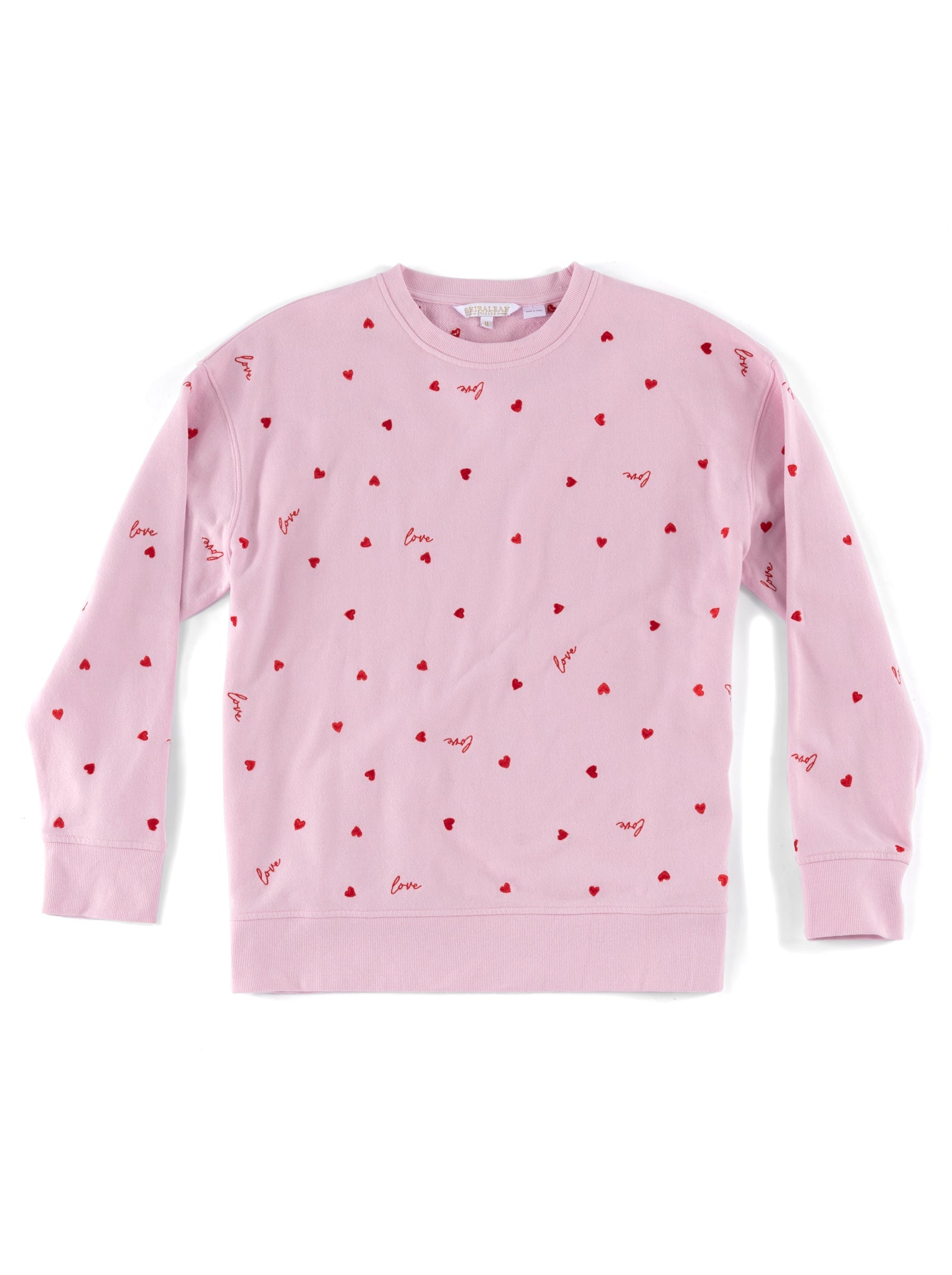 Assorted Set Of 6 "Love" Hearts Sweatshirts, Blush