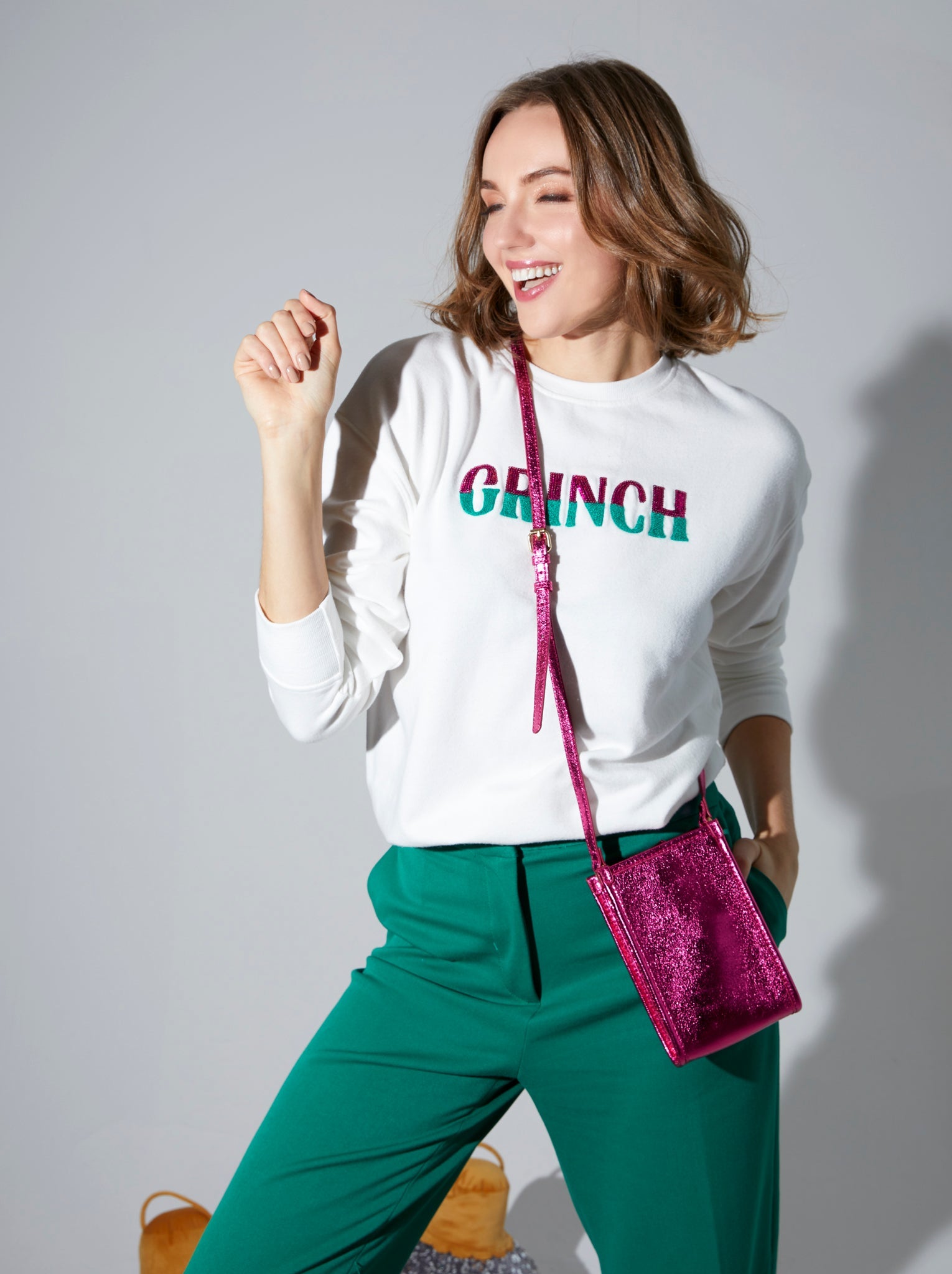 Assorted Set Of 6 "Grinch" Sweatshirts, Ivory