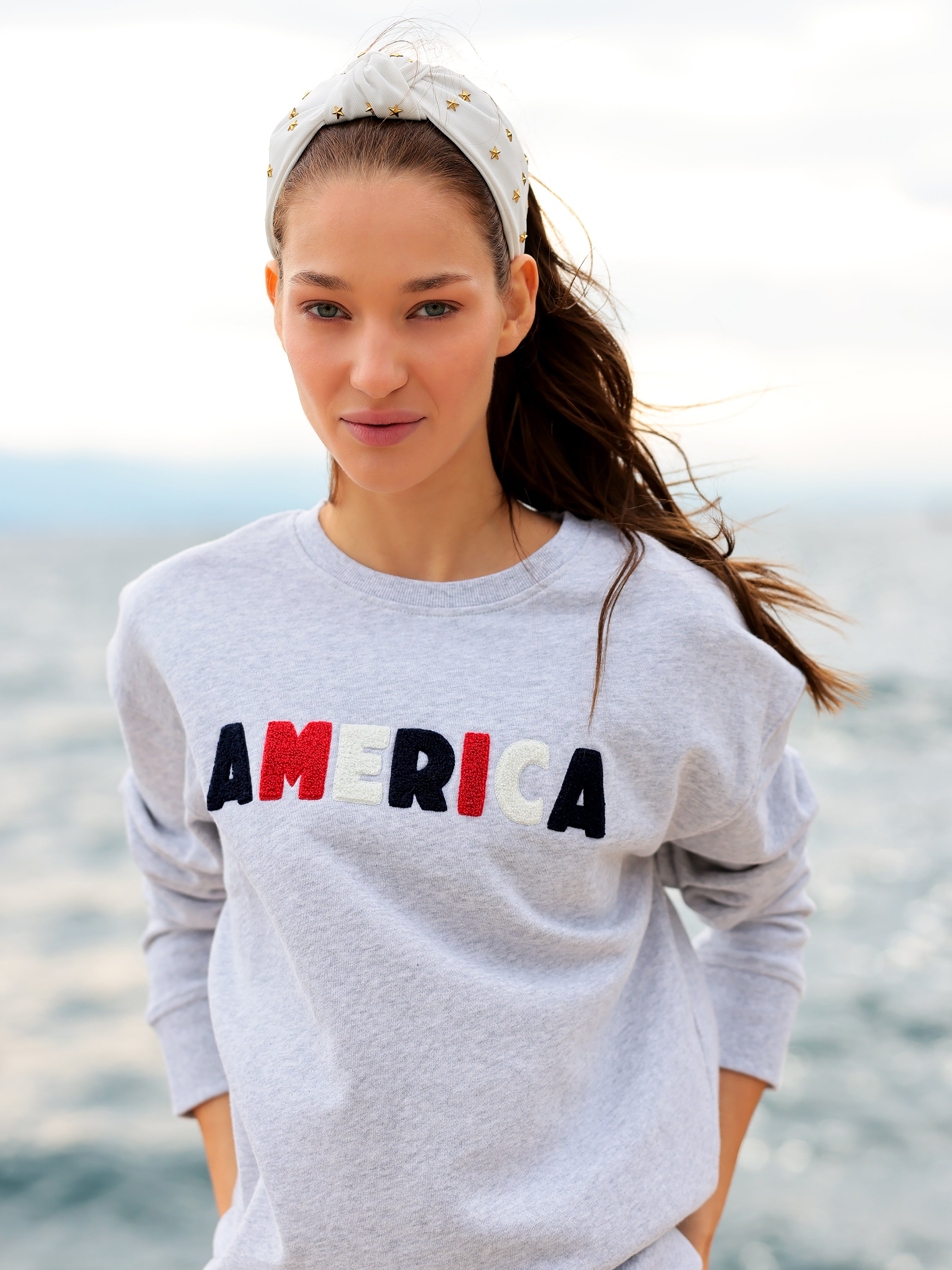 Shiraleah Assorted Set of 6 "America" Sweatshirts, Grey