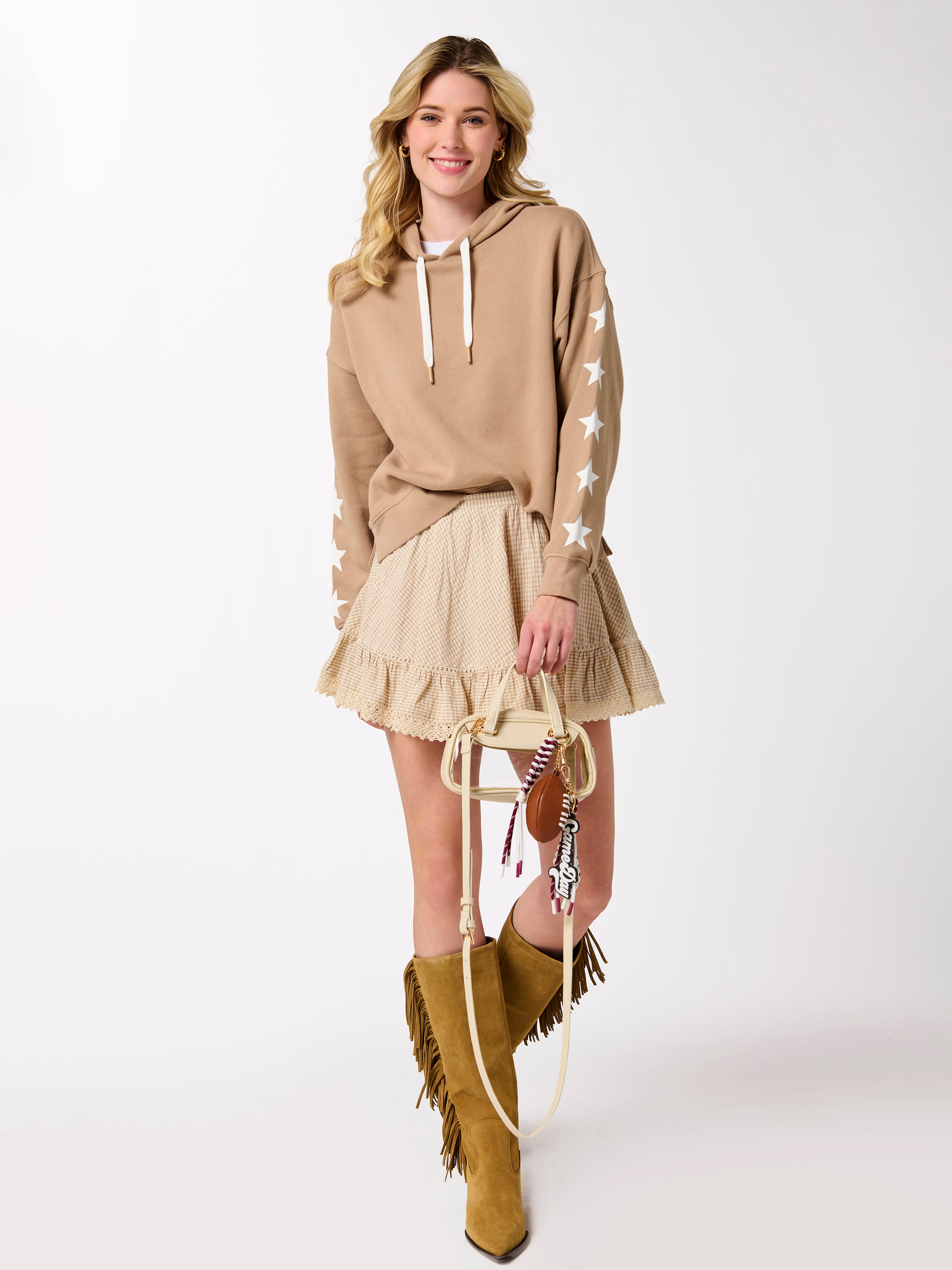 Shiraleah Assorted Set of 6 Stars Relaxed Hoodies TAN