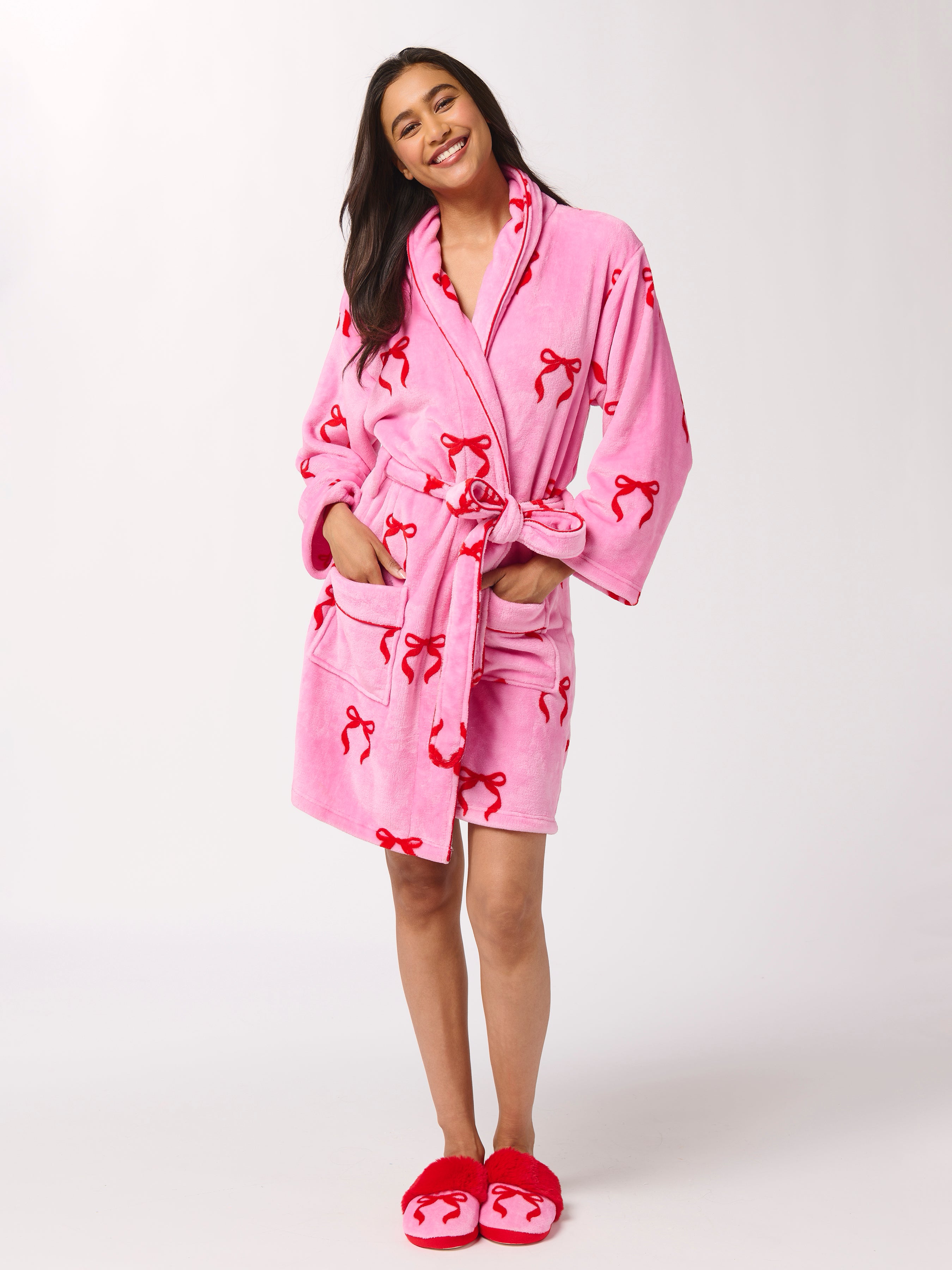 Shiraleah Bow Robe, Pink