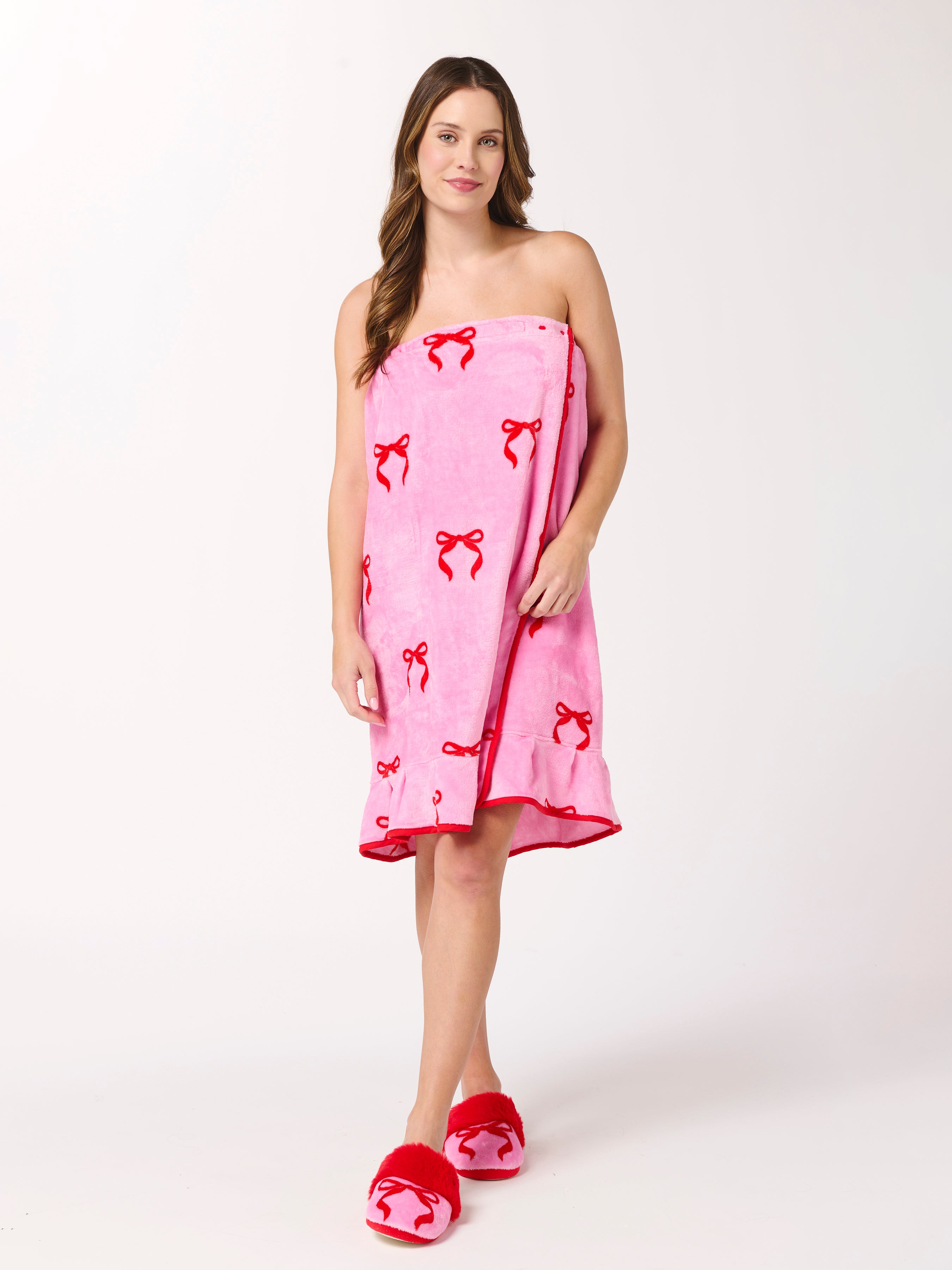 Shiraleah Bow Bath Wrap, Pink