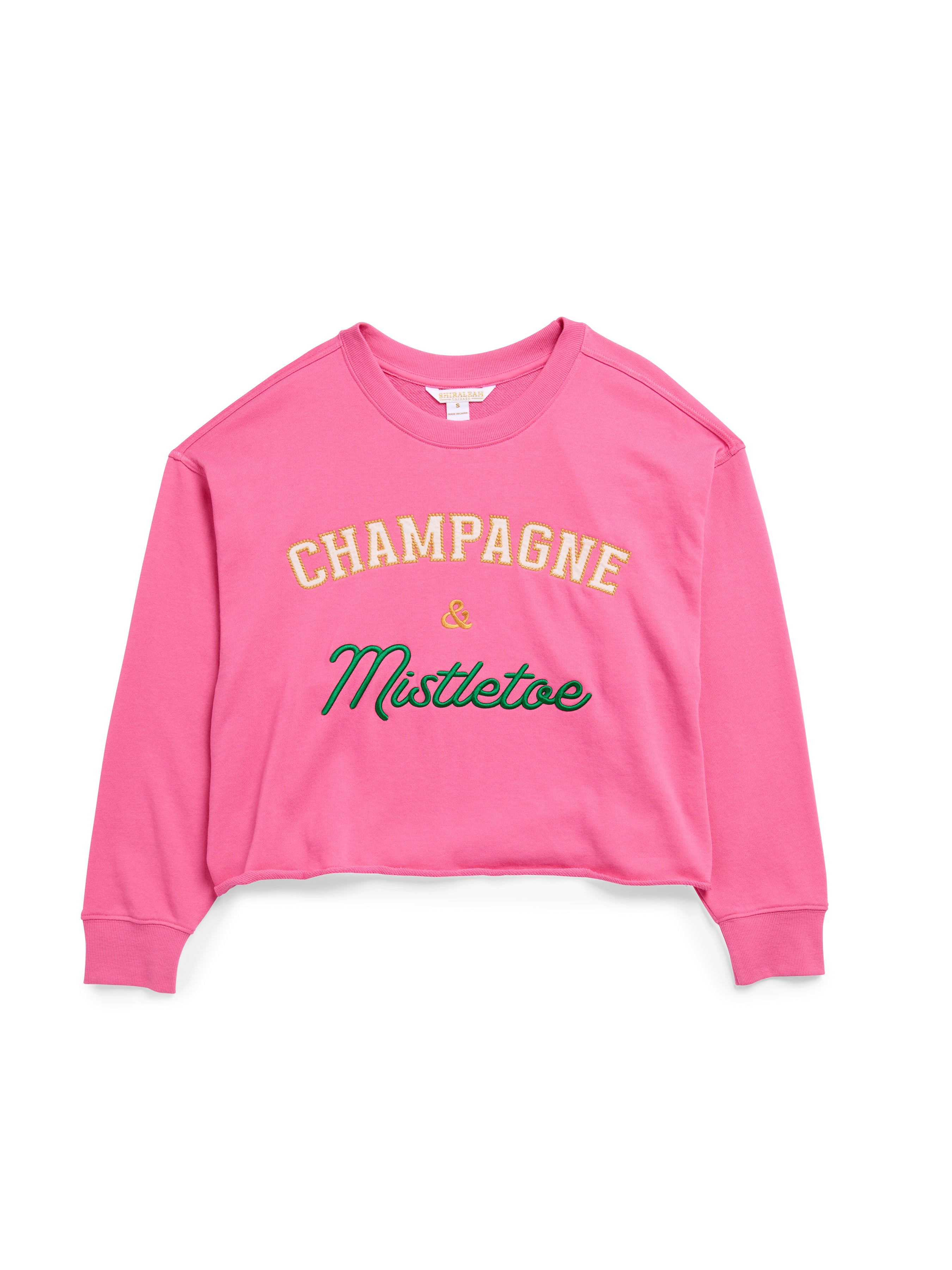 Shiraleah Assorted Set Of 6 "Champagne & Mistletoe" Lounge Sweatshirts, Azalea