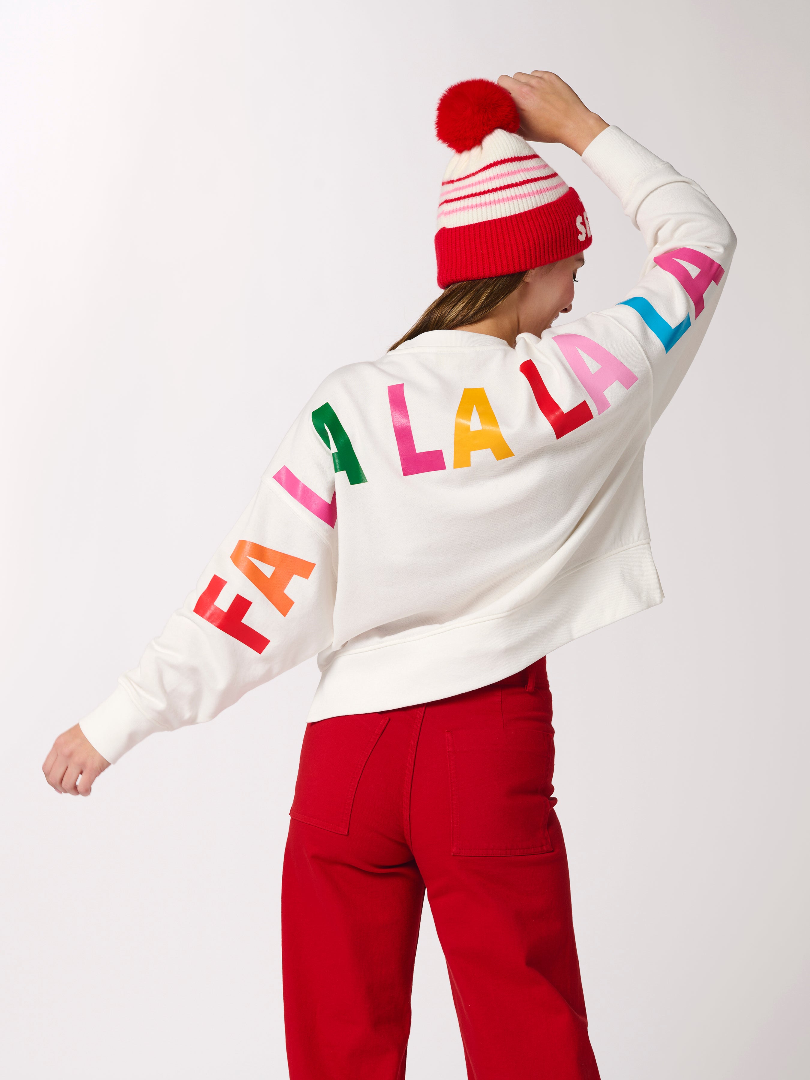 Shiraleah "'Tis The Season/Fa La La" Relaxed Sweatshirt, Ivory