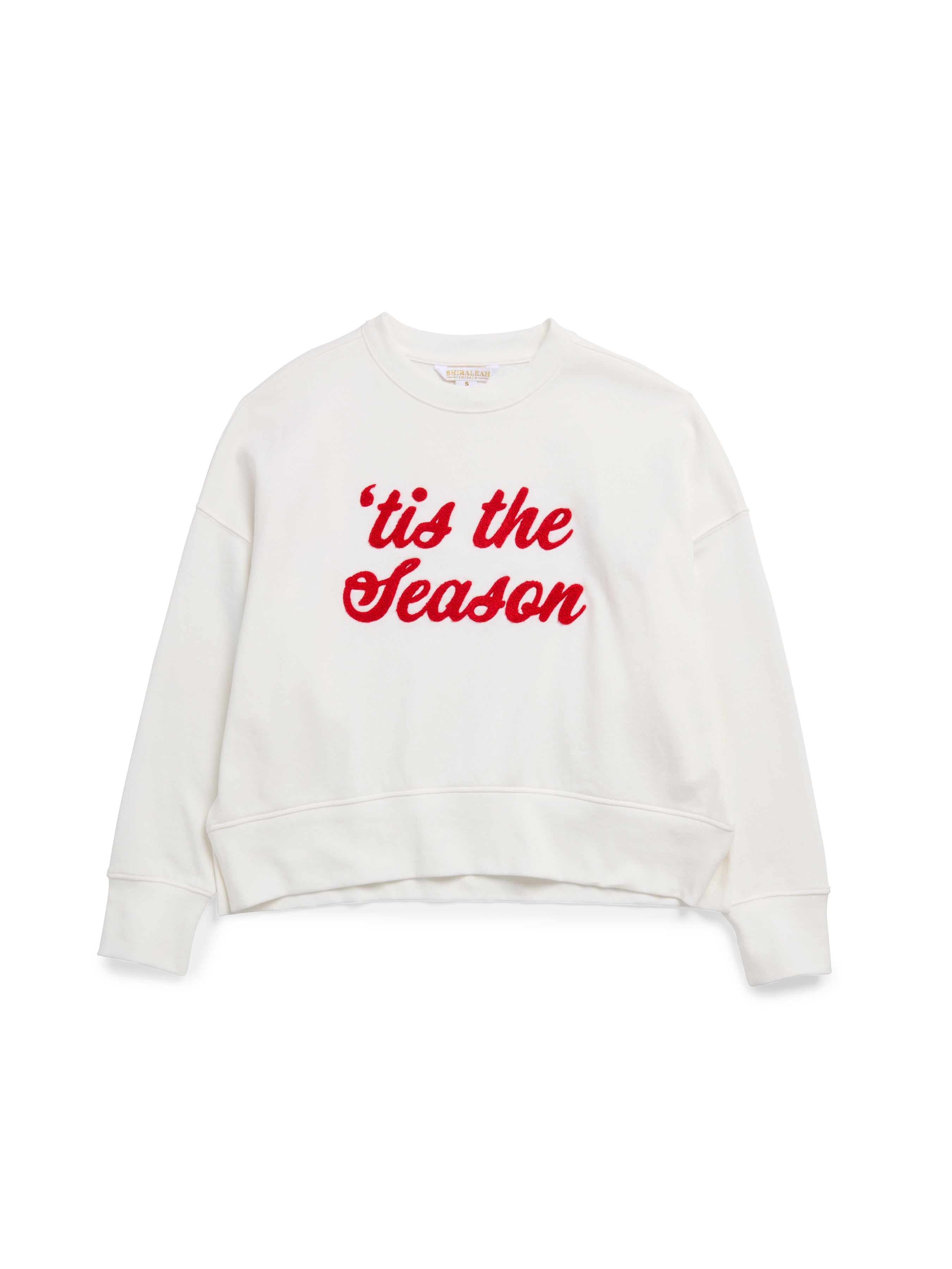 Shiraleah Assorted Set Of 6 "Tis The Season/Fa La La" Relaxed Sweatshirts, Ivory
