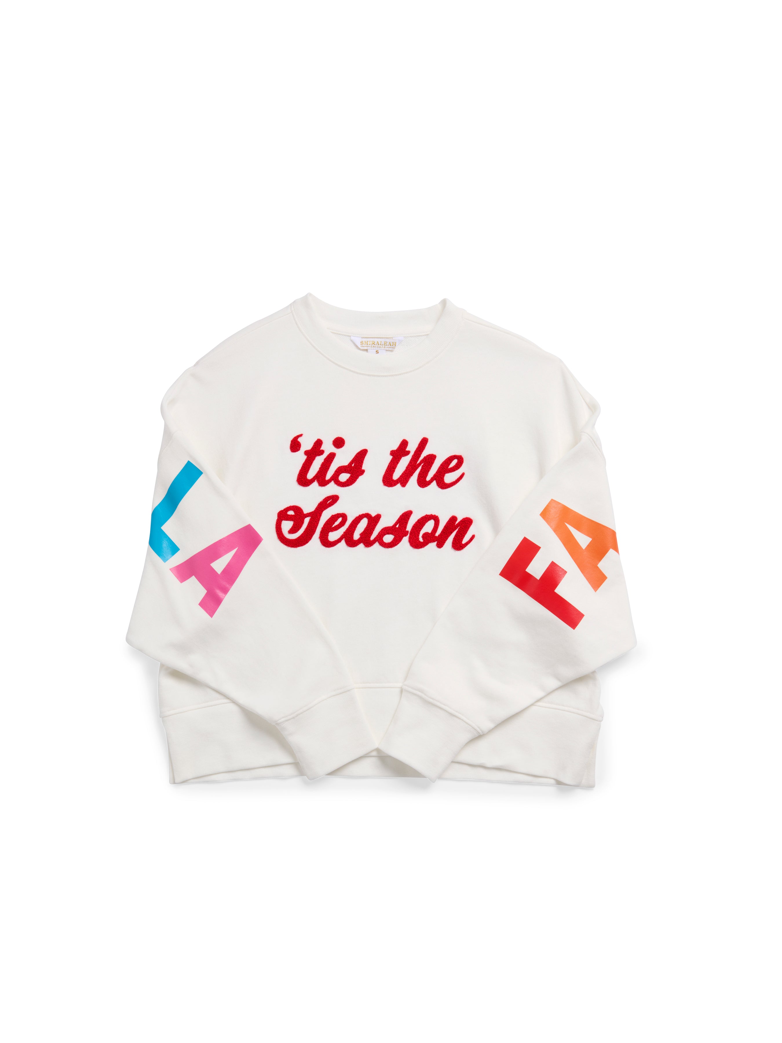 Shiraleah Assorted Set Of 6 "Tis The Season/Fa La La" Relaxed Sweatshirts, Ivory
