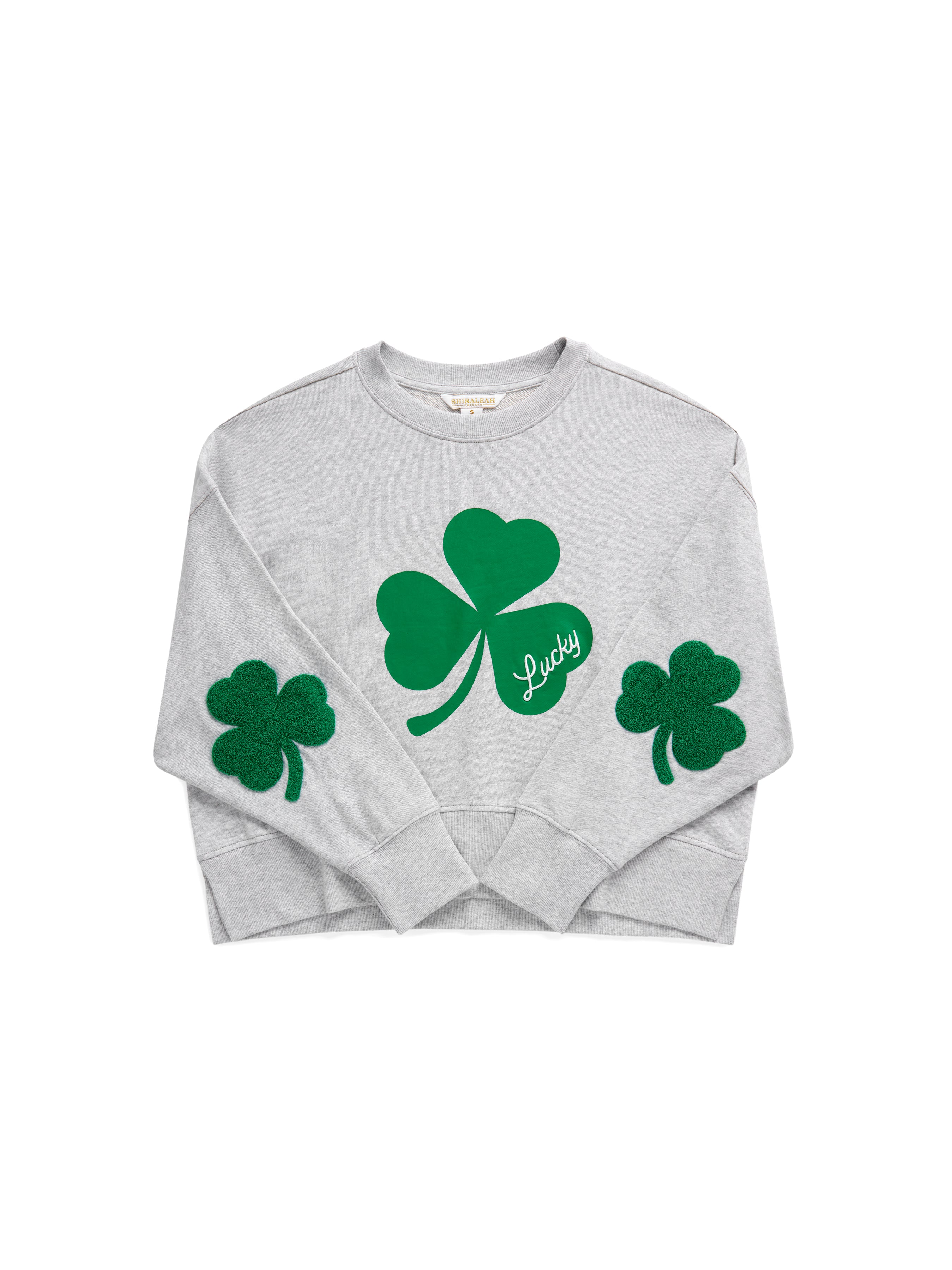 Shiraleah Shamrock "Lucky" Relaxed Sweatshirt, Grey GREY / SMALL