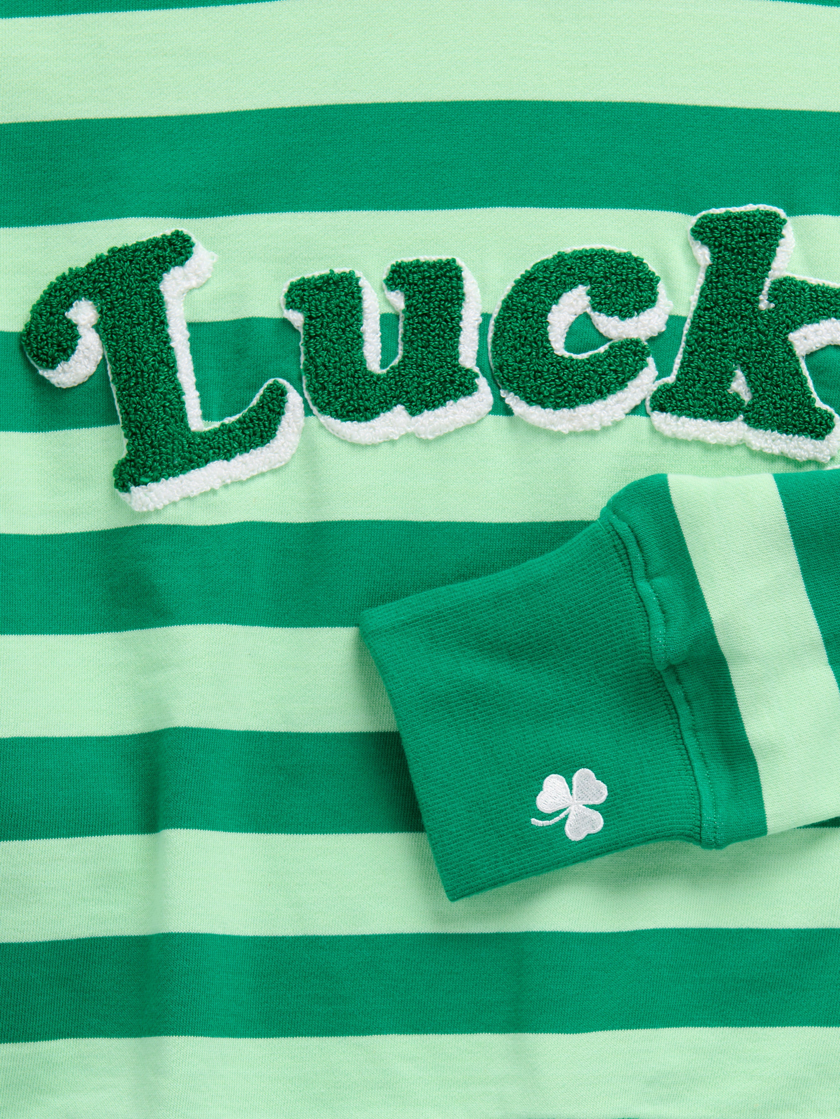 Shiraleah Assorted Set of 7 Striped "Lucky" Relaxed Sweatshirts, Green GREEN