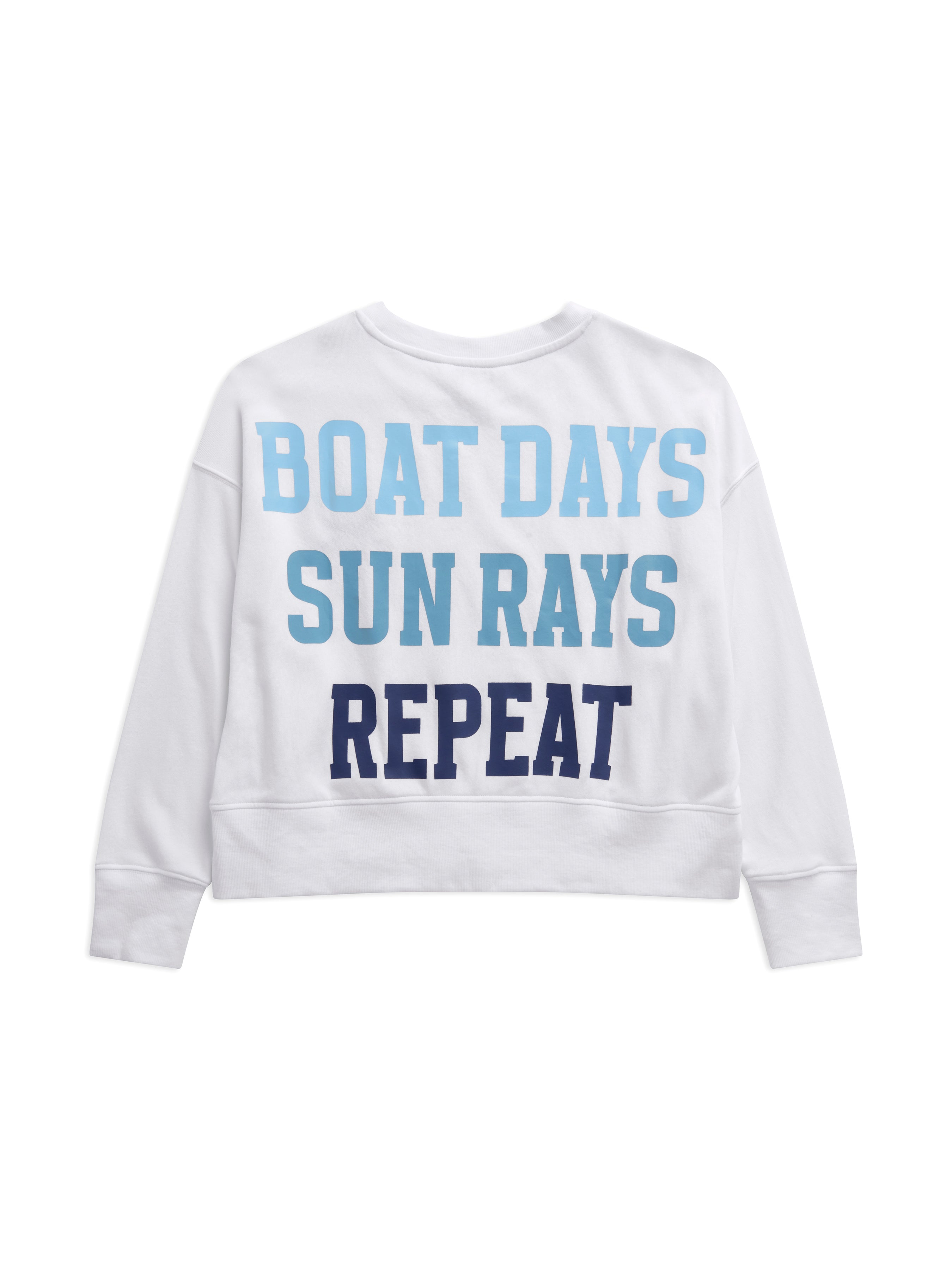 Shiraleah "Boat Days, Sunrays, Repeat" Relaxed Sweatshirt", White SMALL