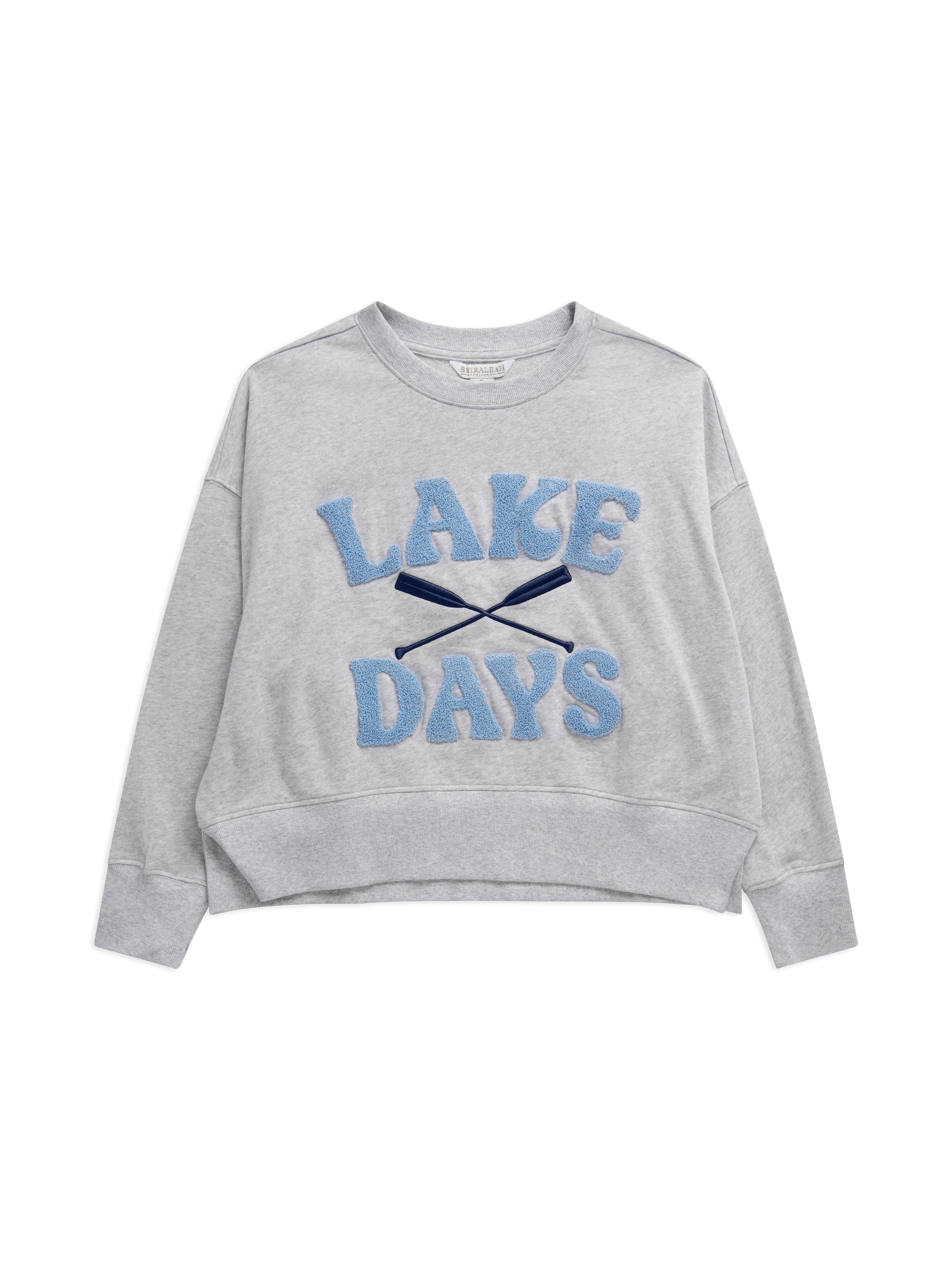 Shiraleah Assorted Set of 7 "Lake Days" Relaxed Sweatshirts, Grey set of 7