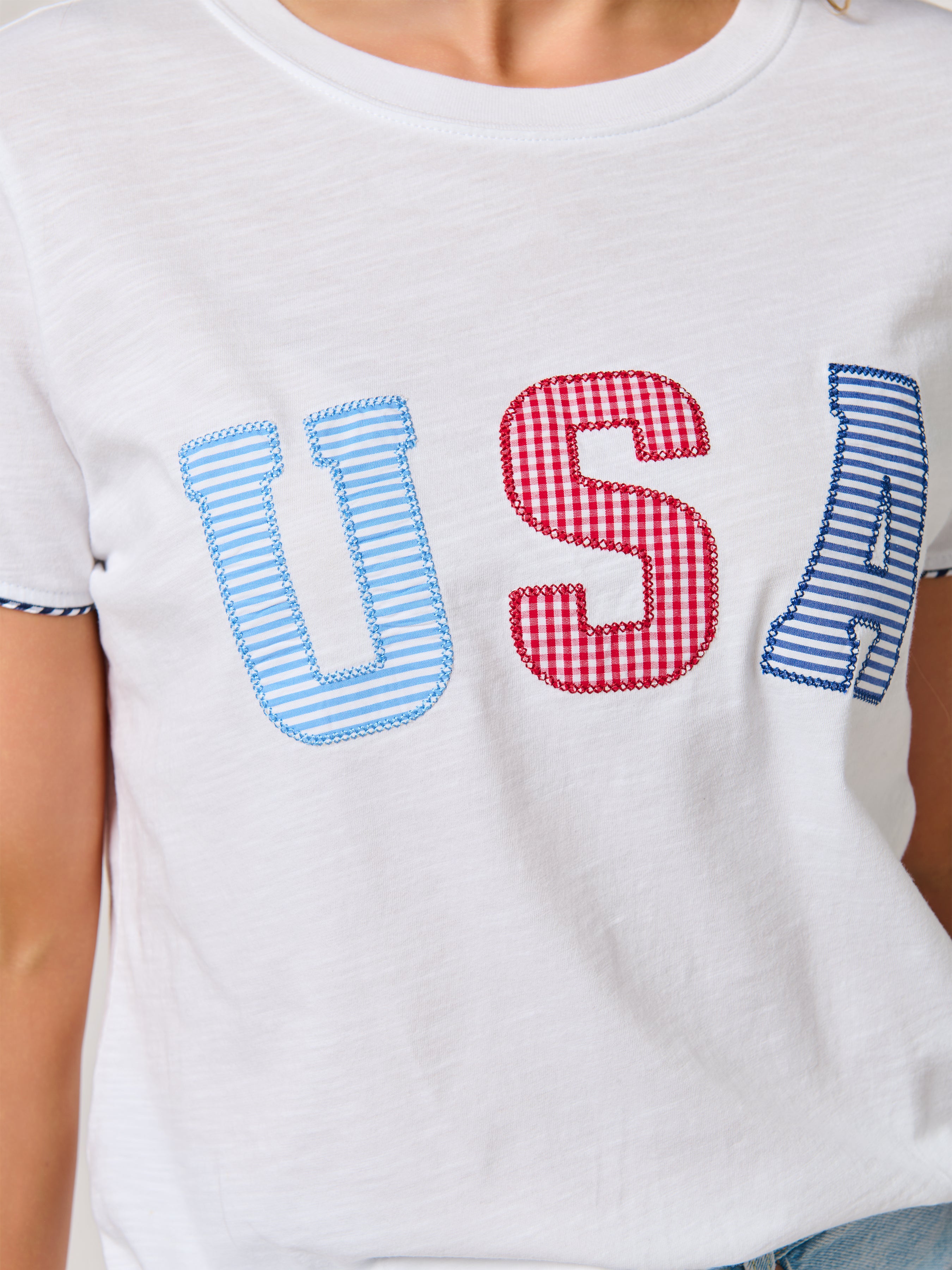 Shiraleah "USA" Relaxed Tee, White SMALL