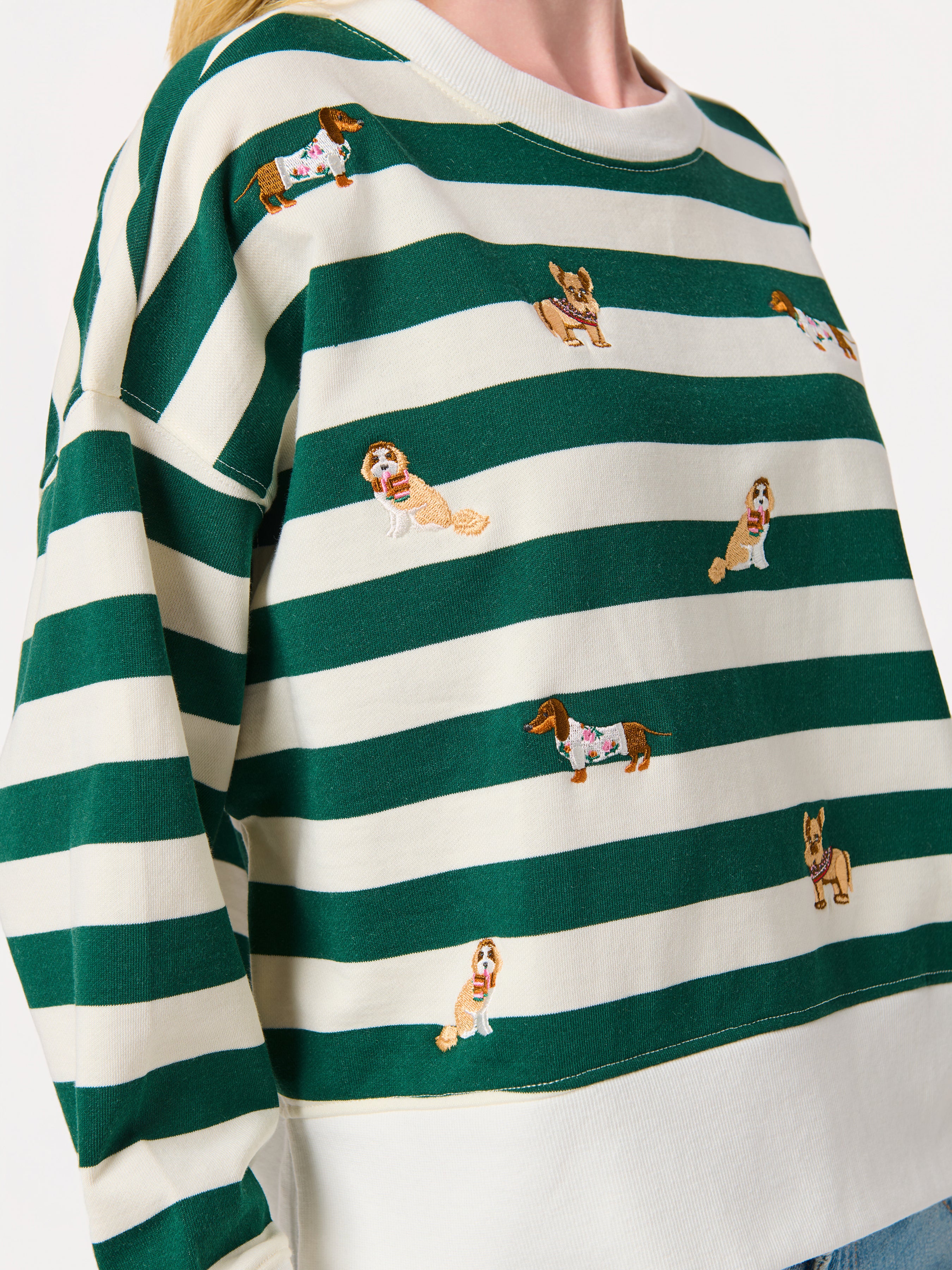 Shiraleah Doggies Relaxed Sweatshirt, Green GREEN / EXTRA SMALL