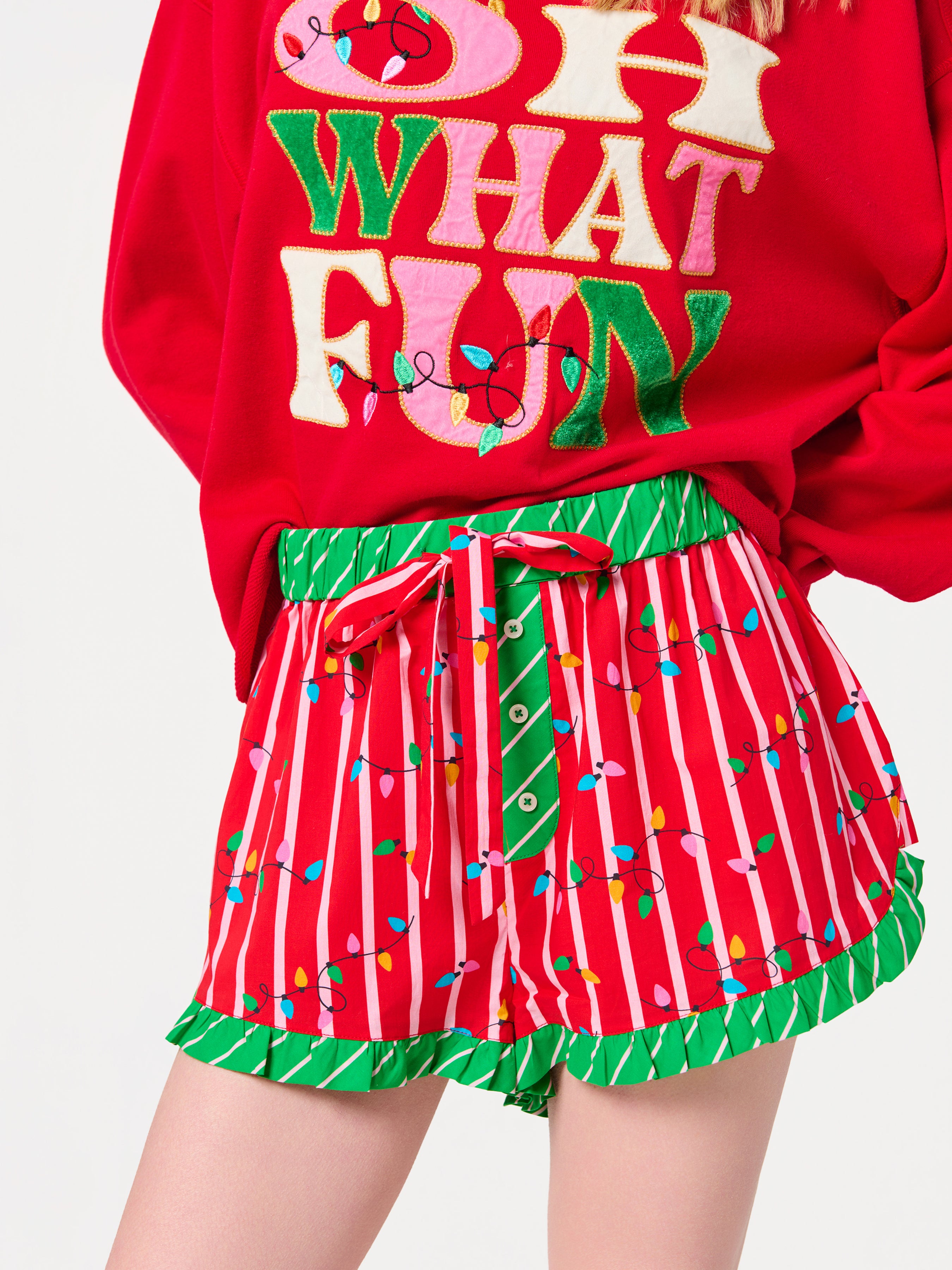 Shiraleah String Lights Boxer Short, Red RED / EXTRA SMALL