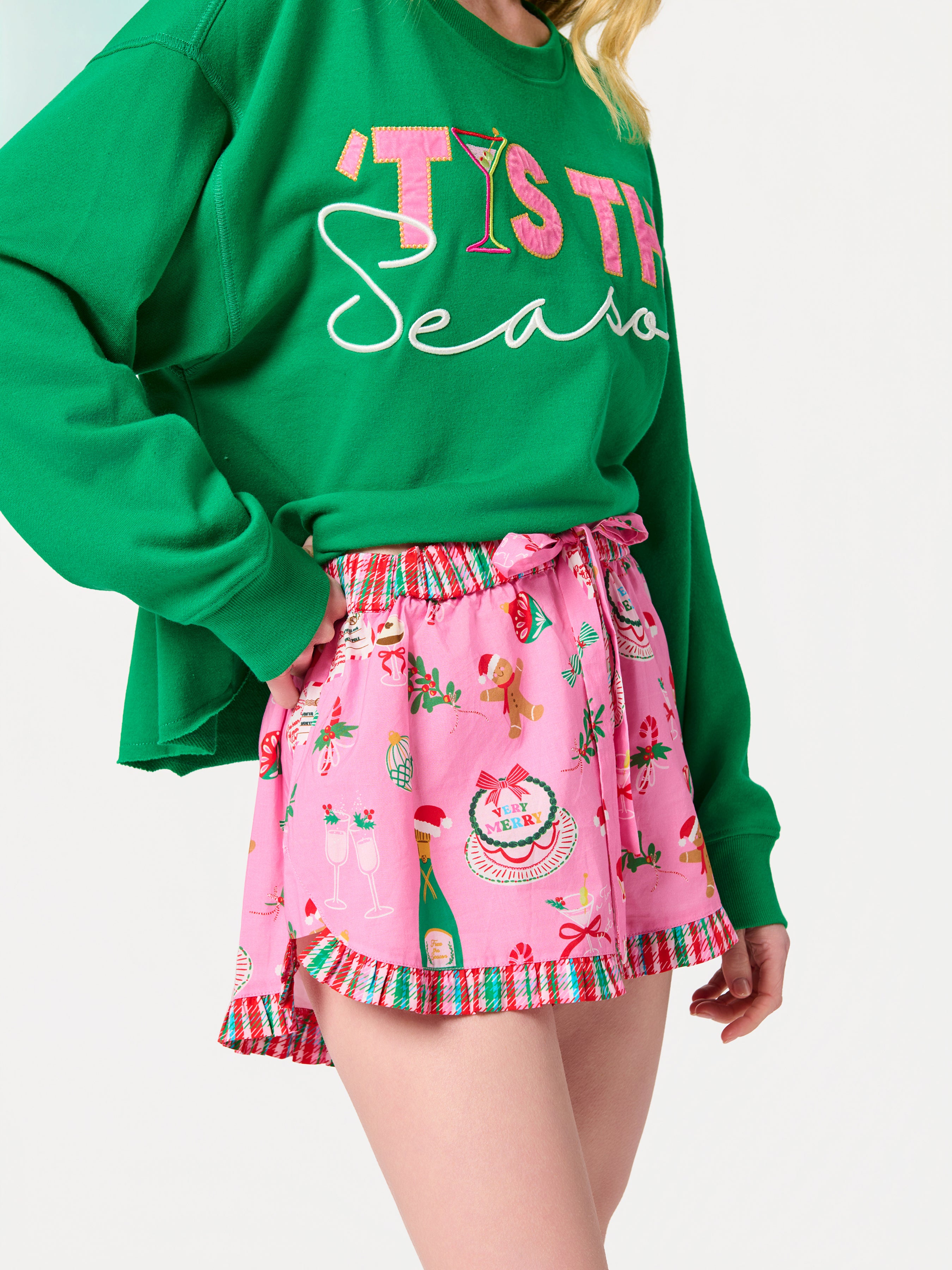 Shiraleah Merry Icons Boxer Short, Pink PINK / EXTRA SMALL