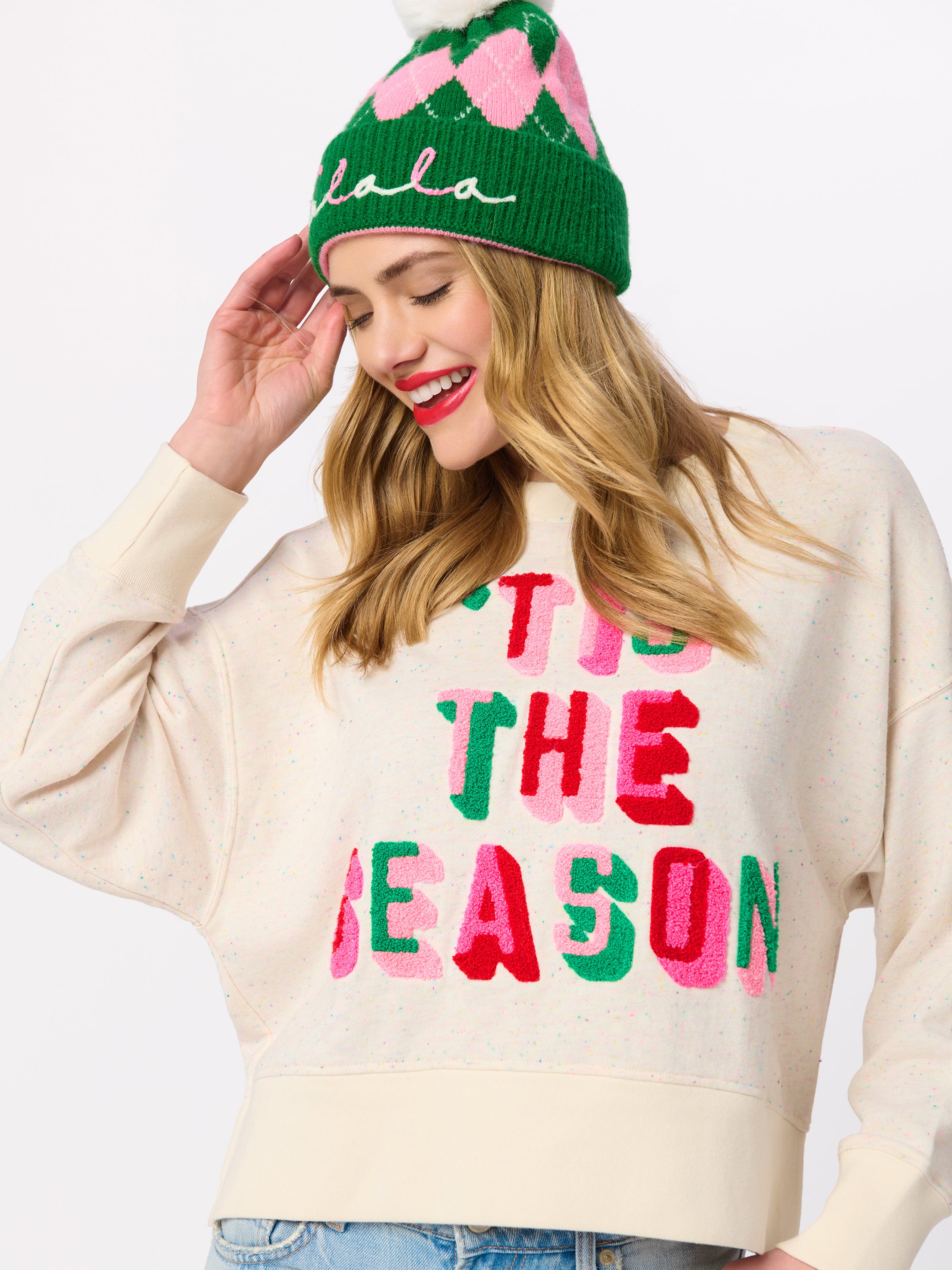 Shiraleah "Tis The Season" Relaxed Sweatshirt, Cream CREAM / EXTRA SMALL