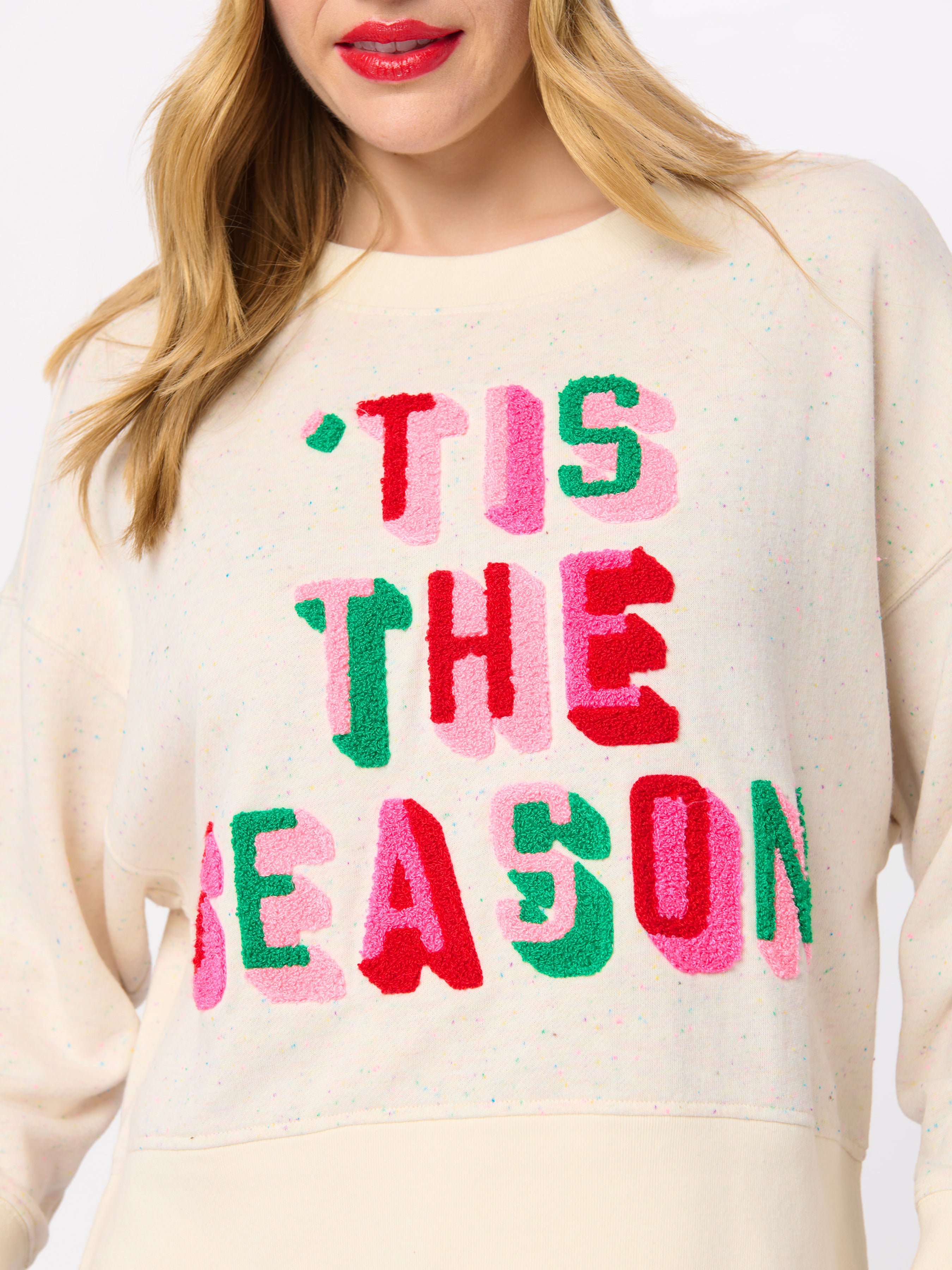 Shiraleah "Tis The Season" Relaxed Sweatshirt, Cream CREAM / EXTRA SMALL
