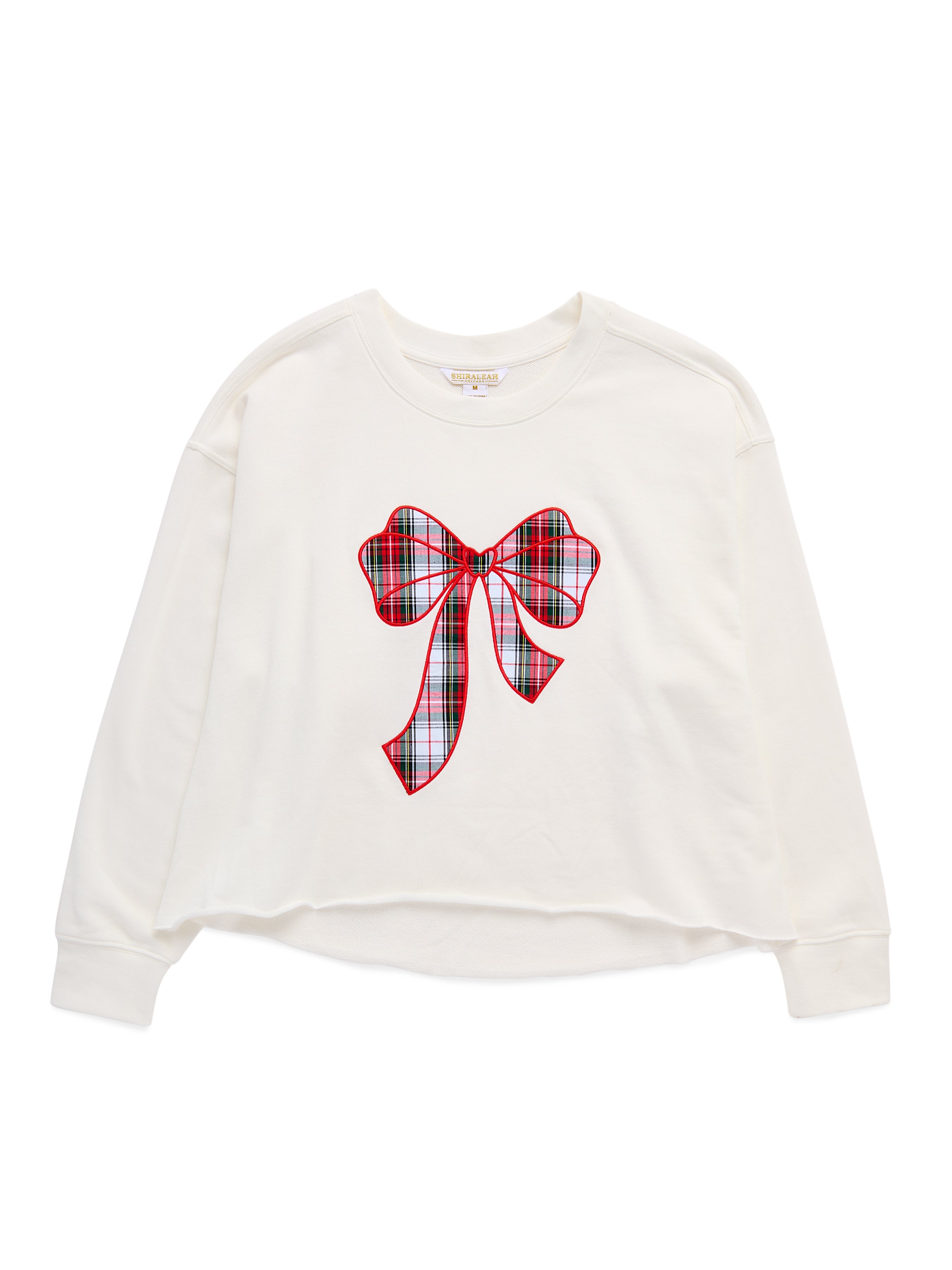 Shiraleah Tartan Bow Lounge Sweatshirt, Ivory IVORY / EXTRA SMALL