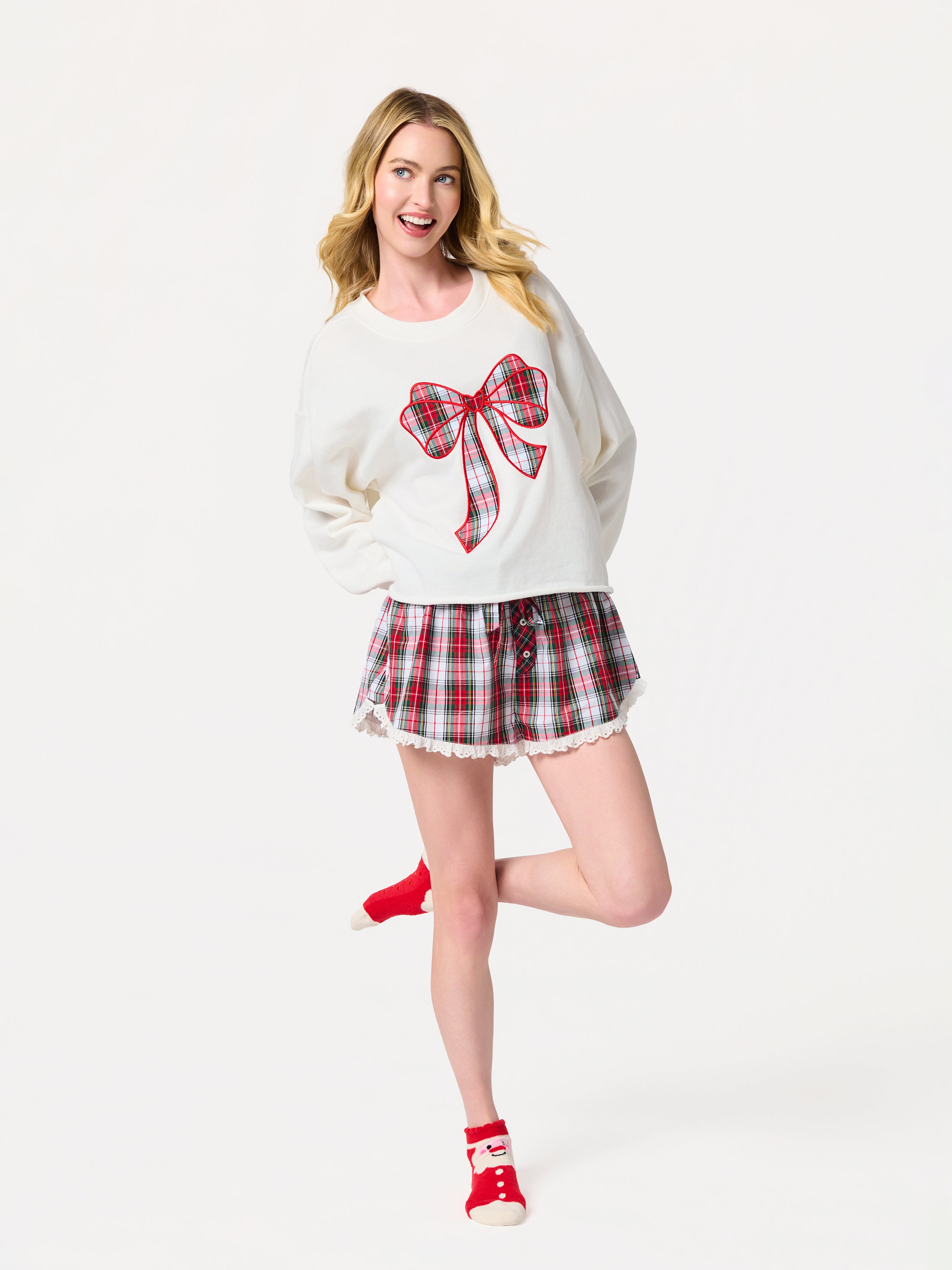 Shiraleah Tartan Boxer Short, Red RED / EXTRA SMALL