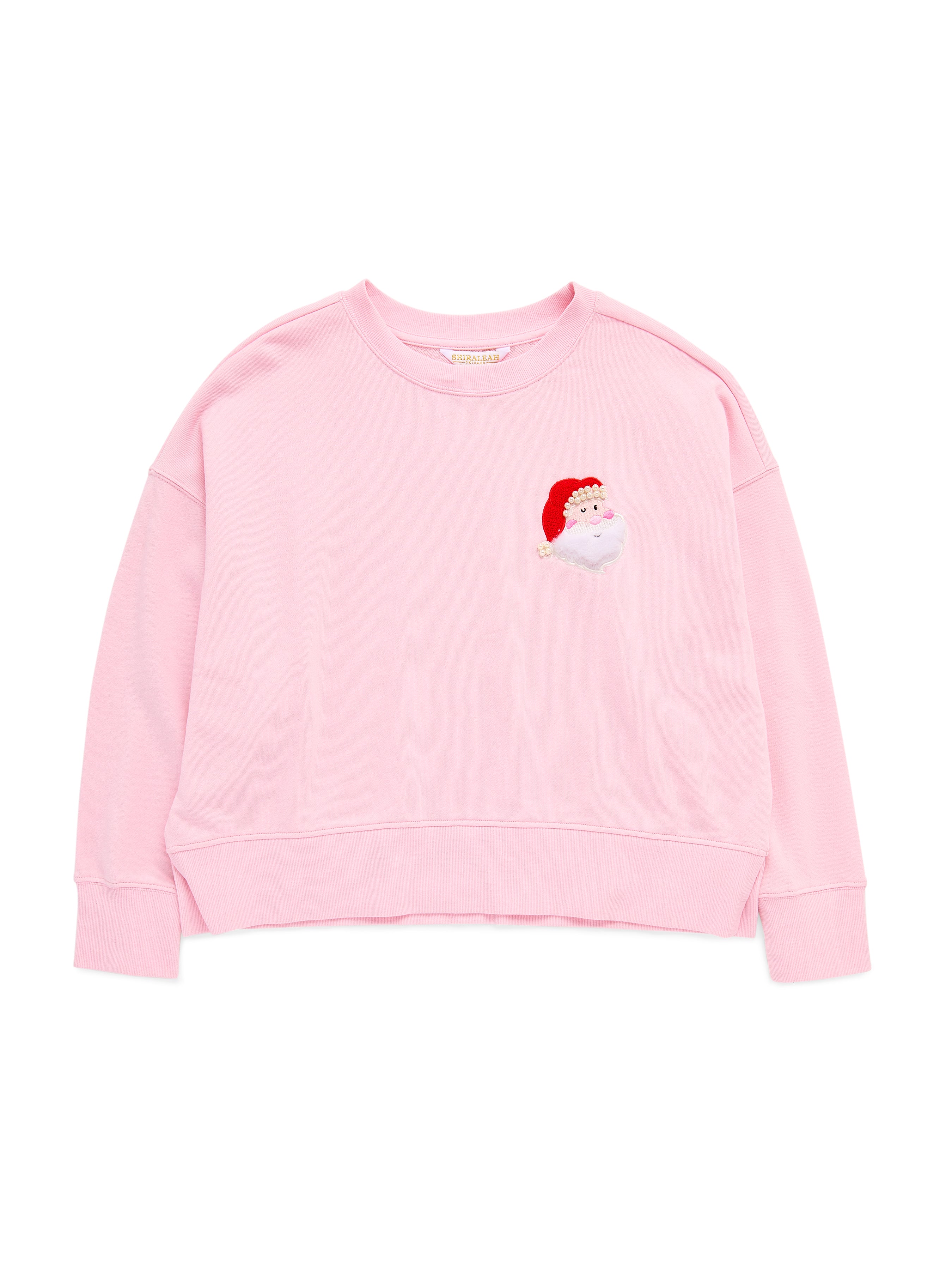 Shiraleah Santa/"Ho Ho Ho" Relaxed Sweatshirt, Blush BLUSH / EXTRA SMALL