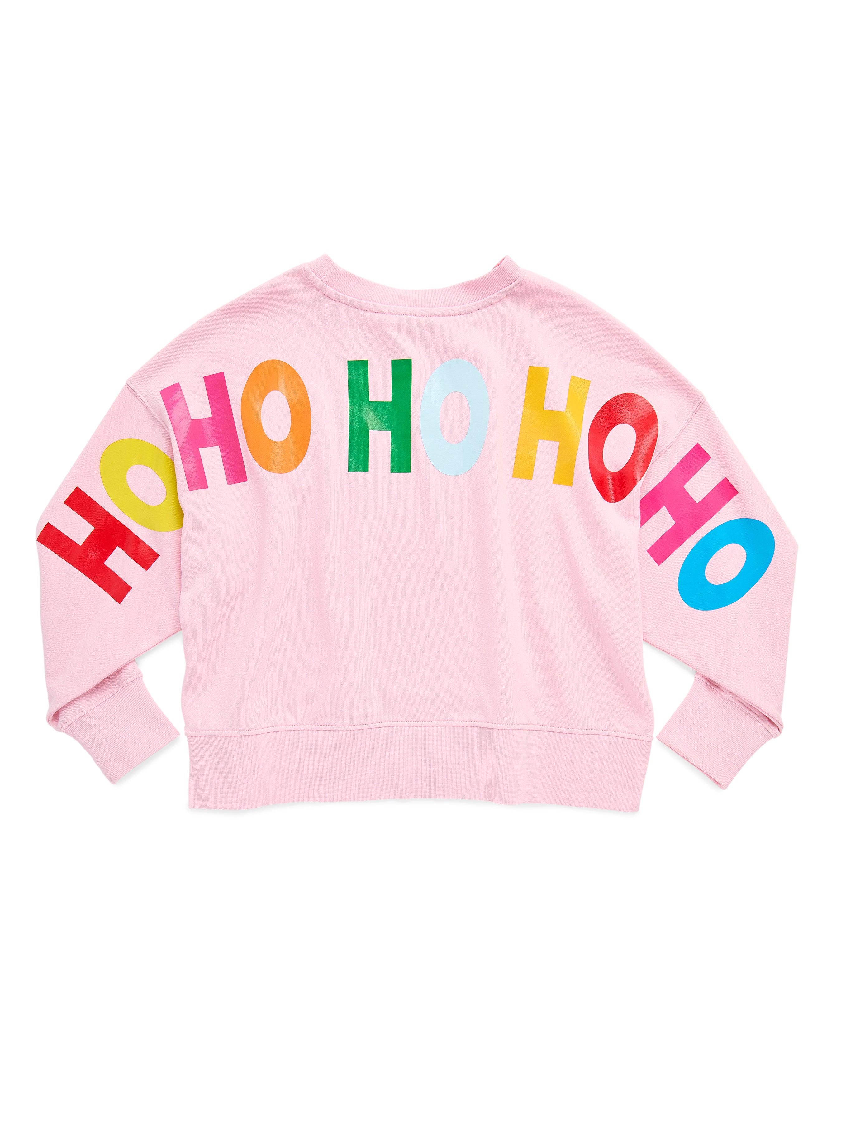 Shiraleah Santa/"Ho Ho Ho" Relaxed Sweatshirt, Blush BLUSH / EXTRA SMALL